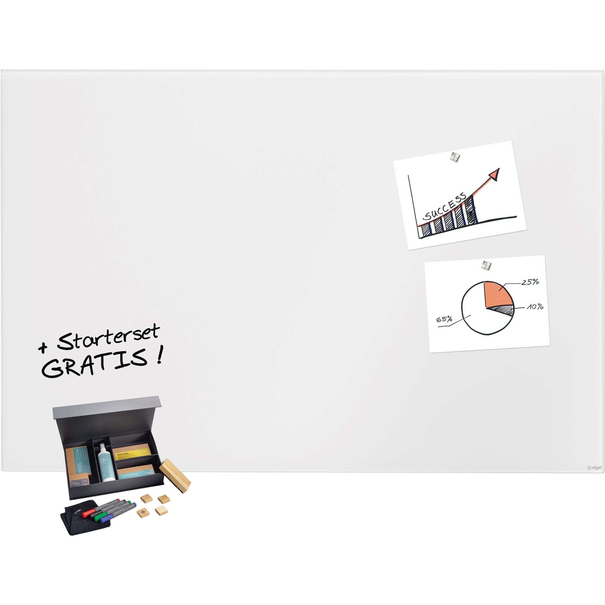 Sigel Whiteboard Artverum Bundle GL520 + Zugabe