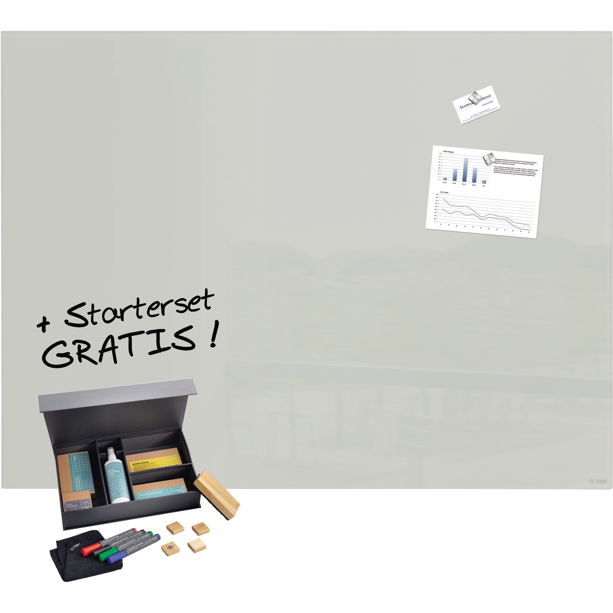 Sigel Glasboard Artverum, grau