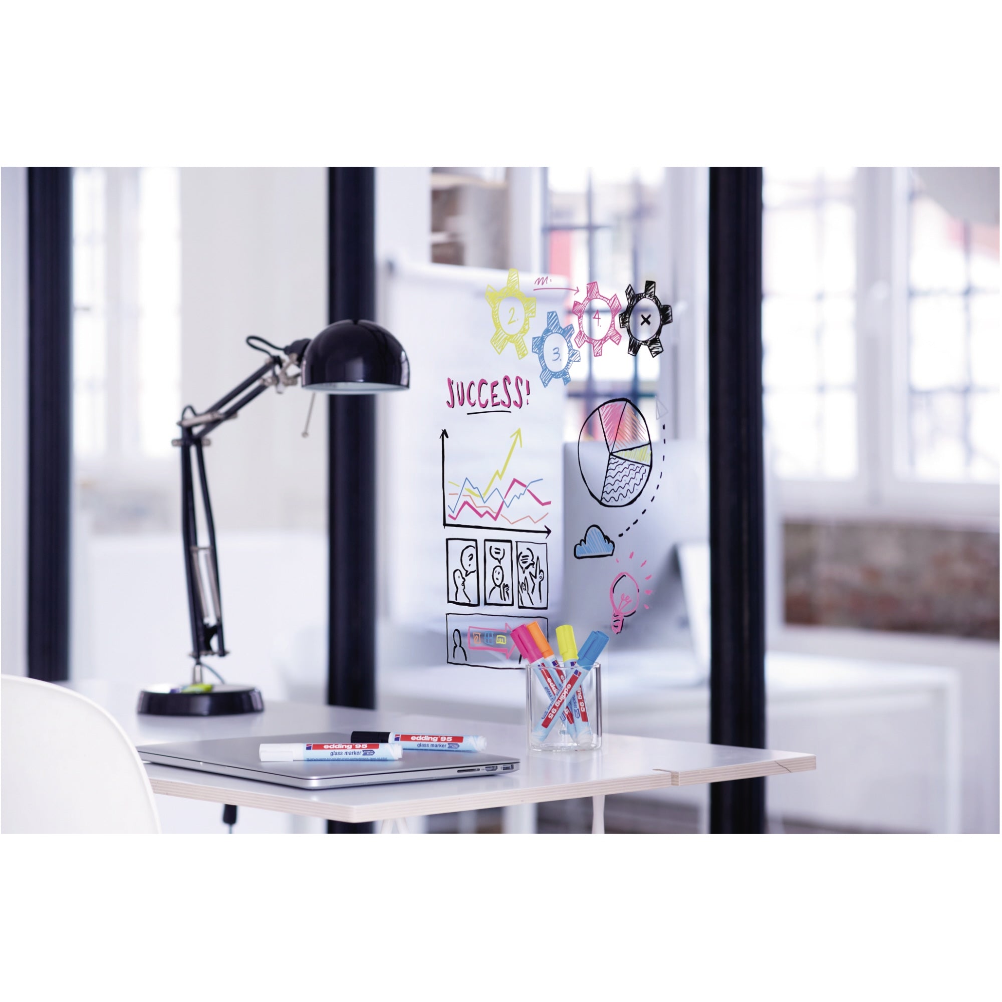 edding Glasboardmarker 95 1,5-3mm sort 4St.