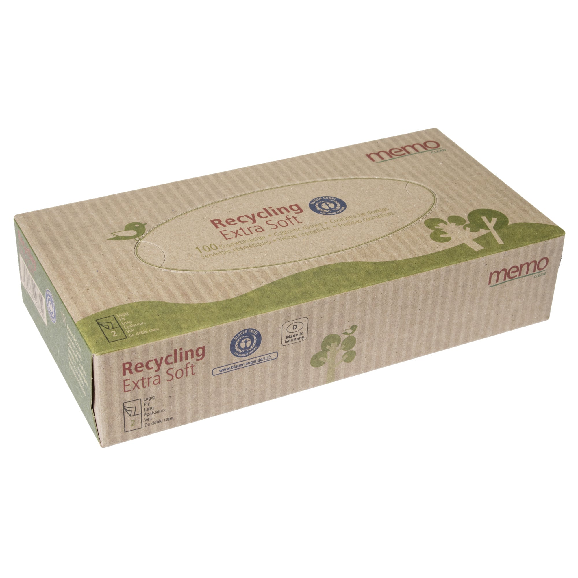 memo Kosmetiktücher Recycling Extra Soft