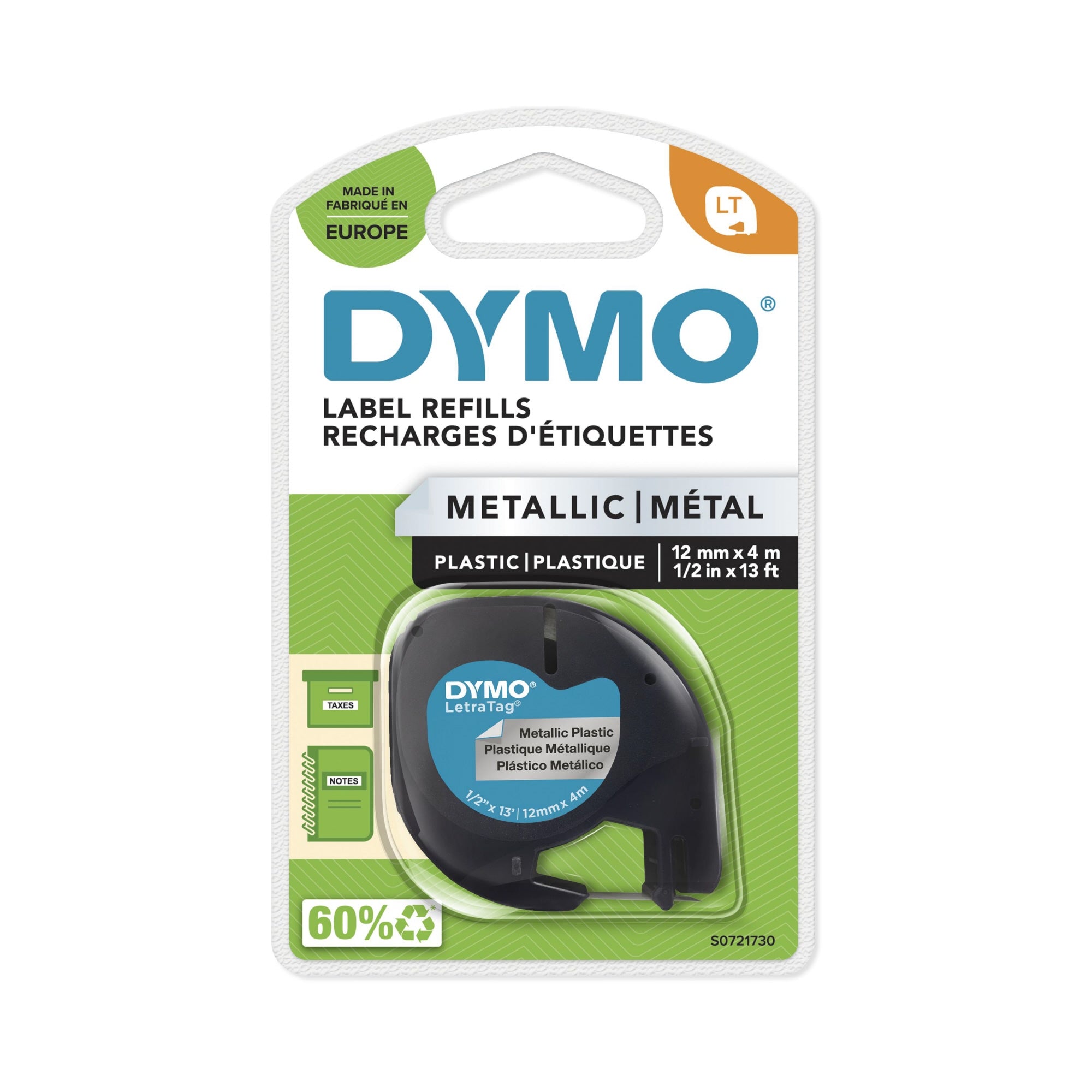 Dymo Schriftbandkassette, 12 mm x 4 m (B x L)