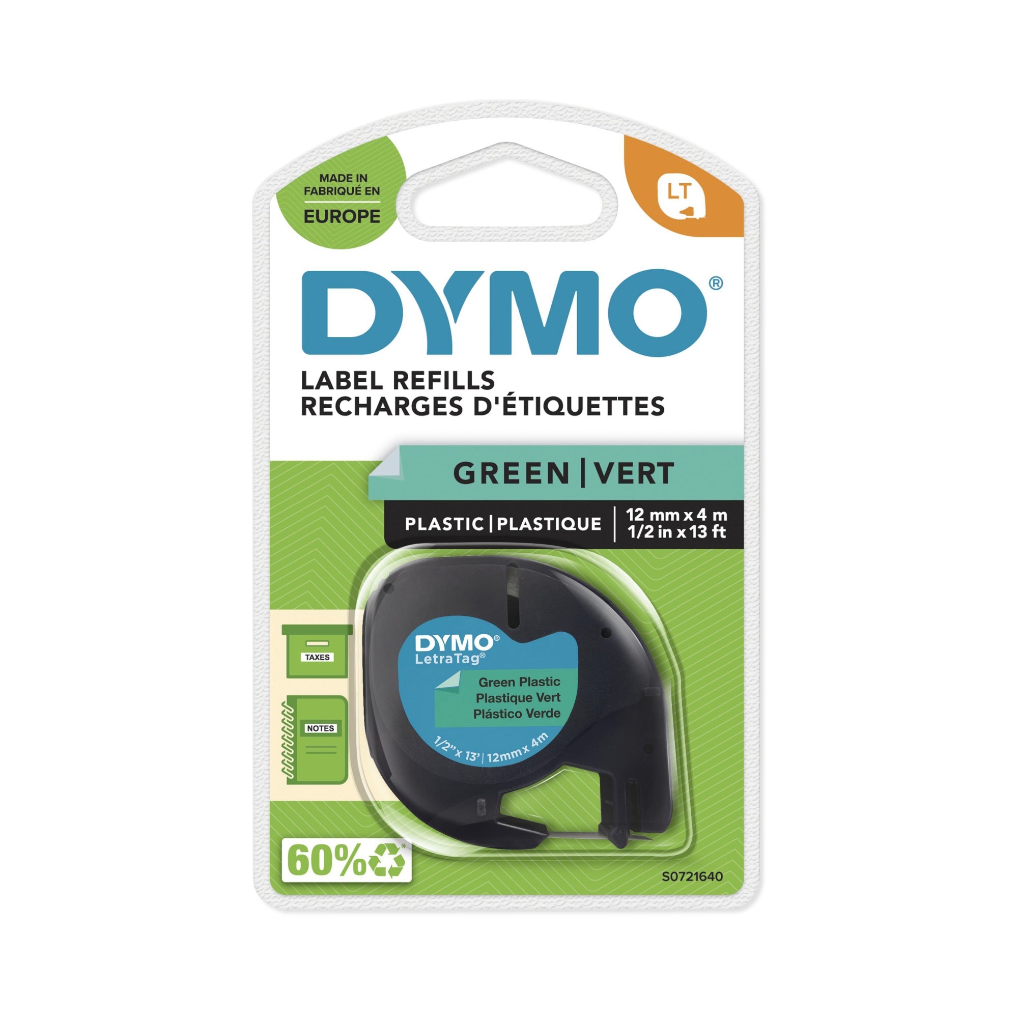 Dymo Schriftbandkassette, 12 mm x 4 m (B x L)