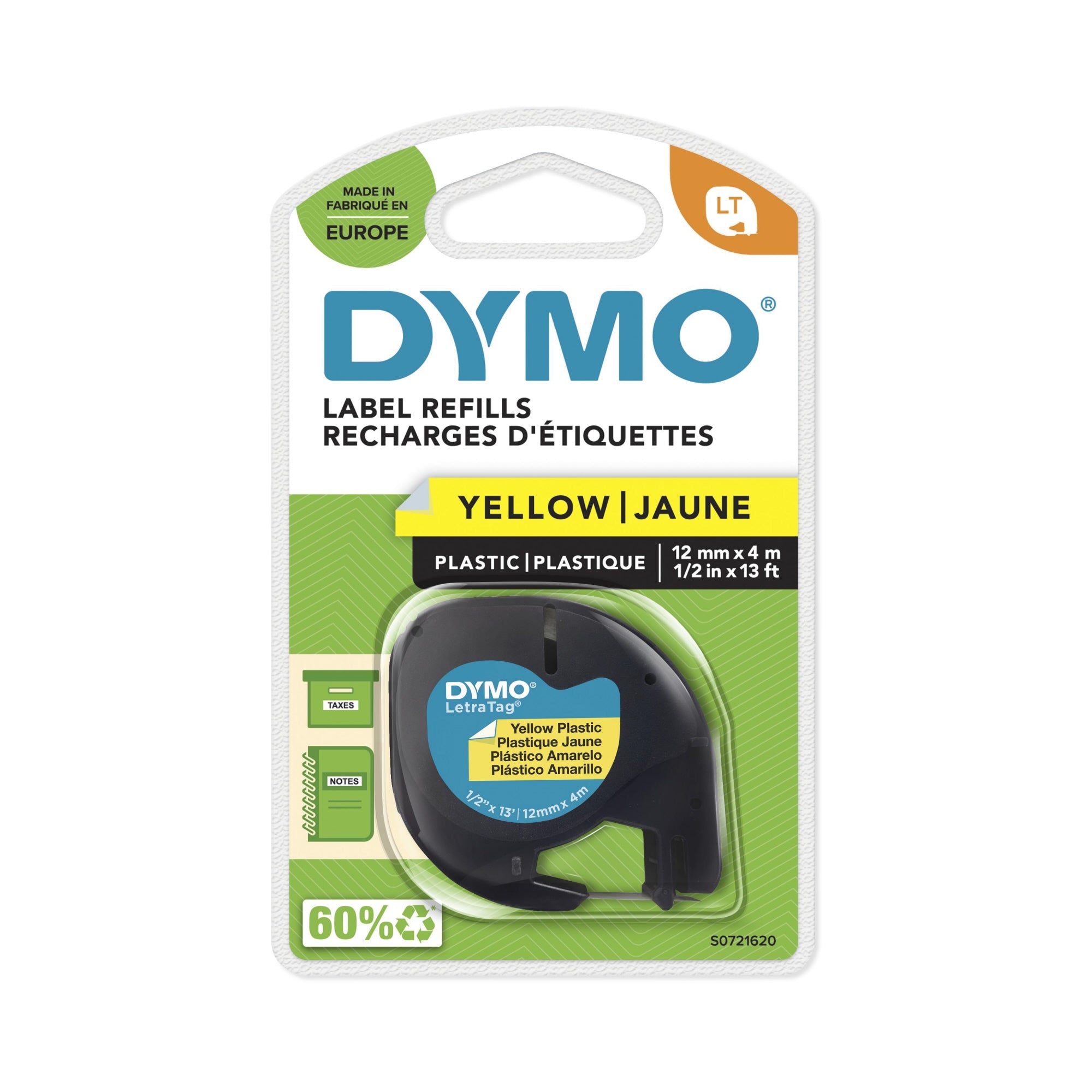 Dymo Schriftbandkassette, 12 mm x 4 m (B x L)