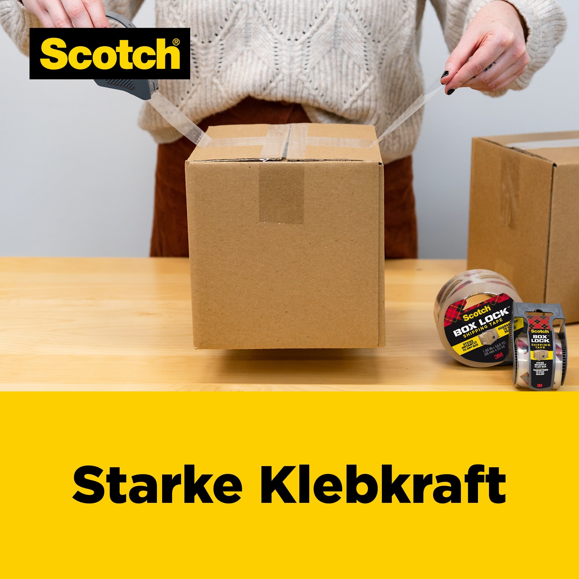 Scotch Verpackungs-Klebeband Box LockT 48mmx203m +Abroll