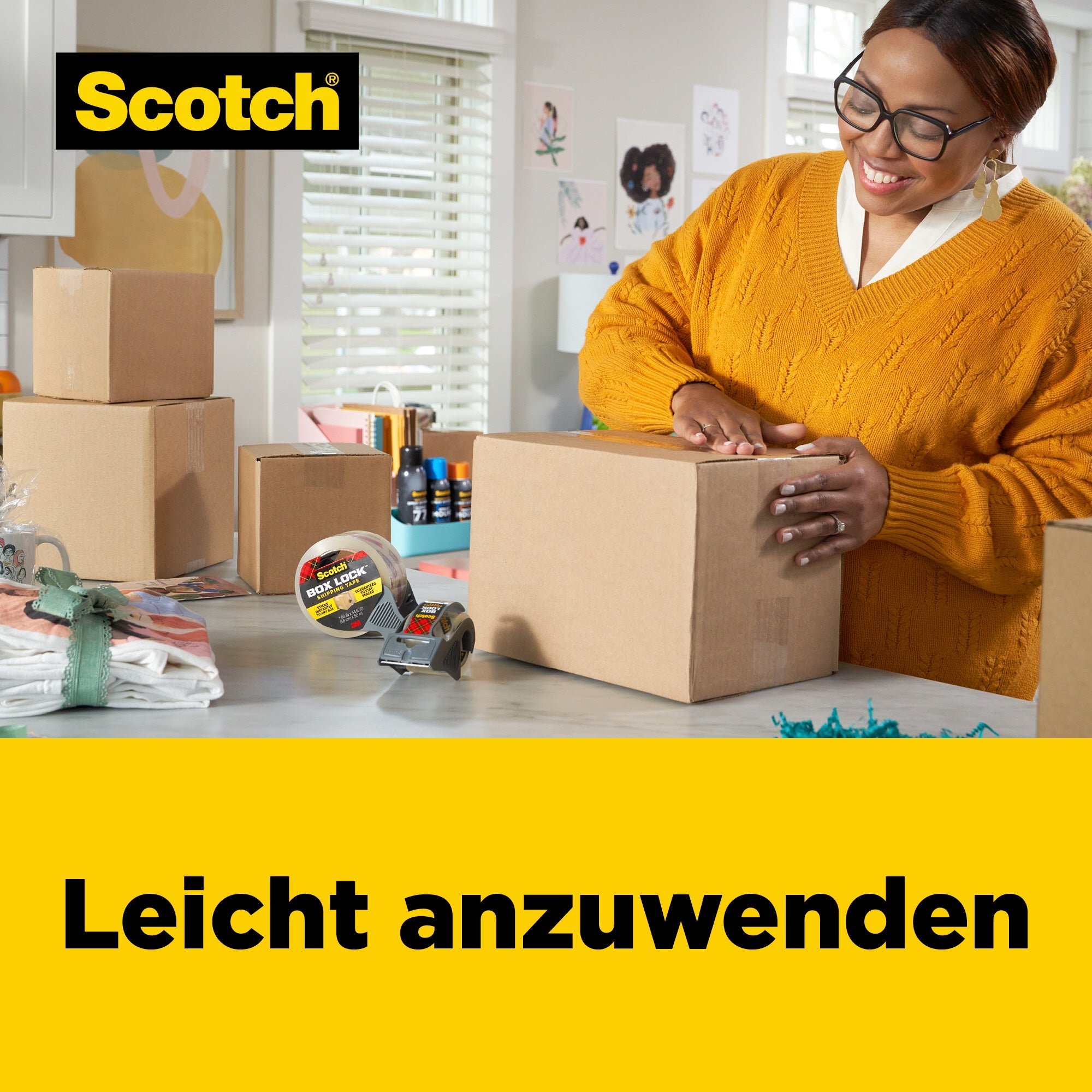 Scotch Verpackungs-Klebeband Box LockT 48mmx203m +Abroll