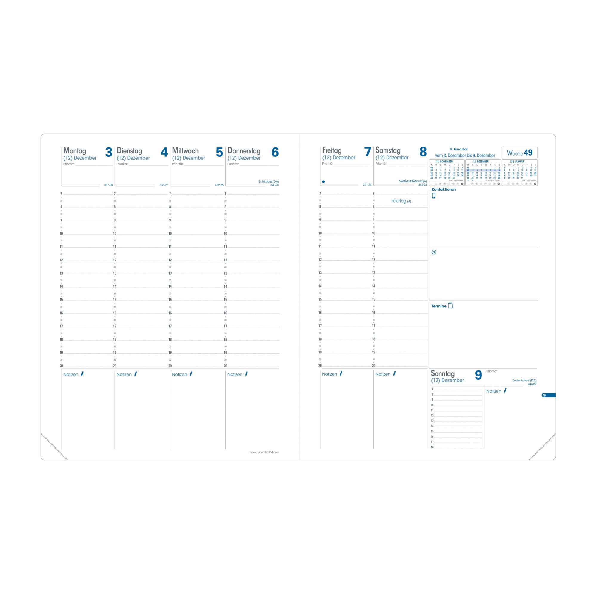 Quo Einlage Kalender Trinote