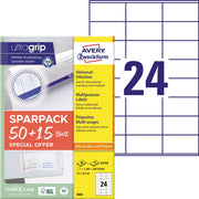 Avery Universaletikett ultragrip SPARPACK 50 + 15 Blatt
