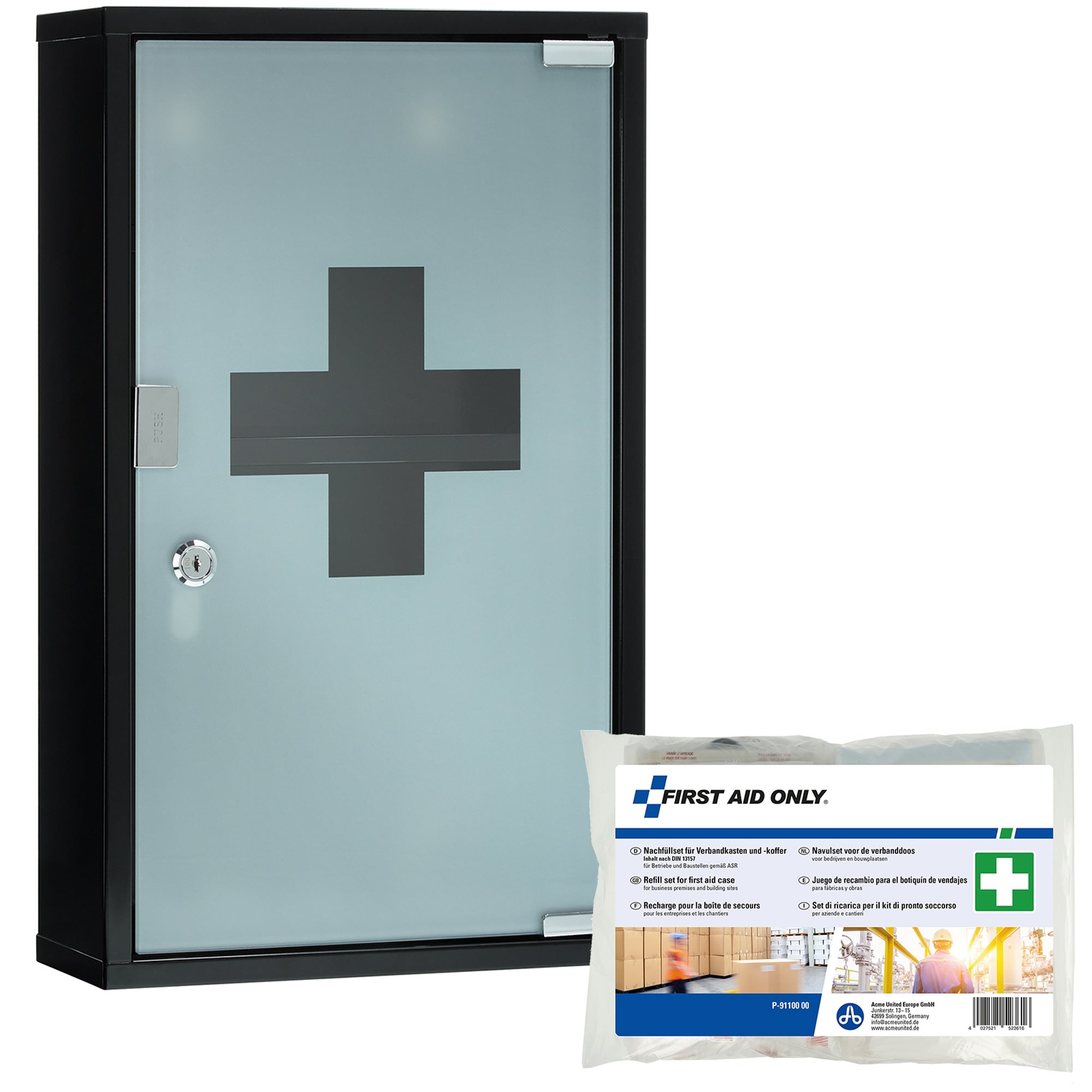 First aid only Erste Hilfe Schrank 30x50x12cmDIN13169 sw