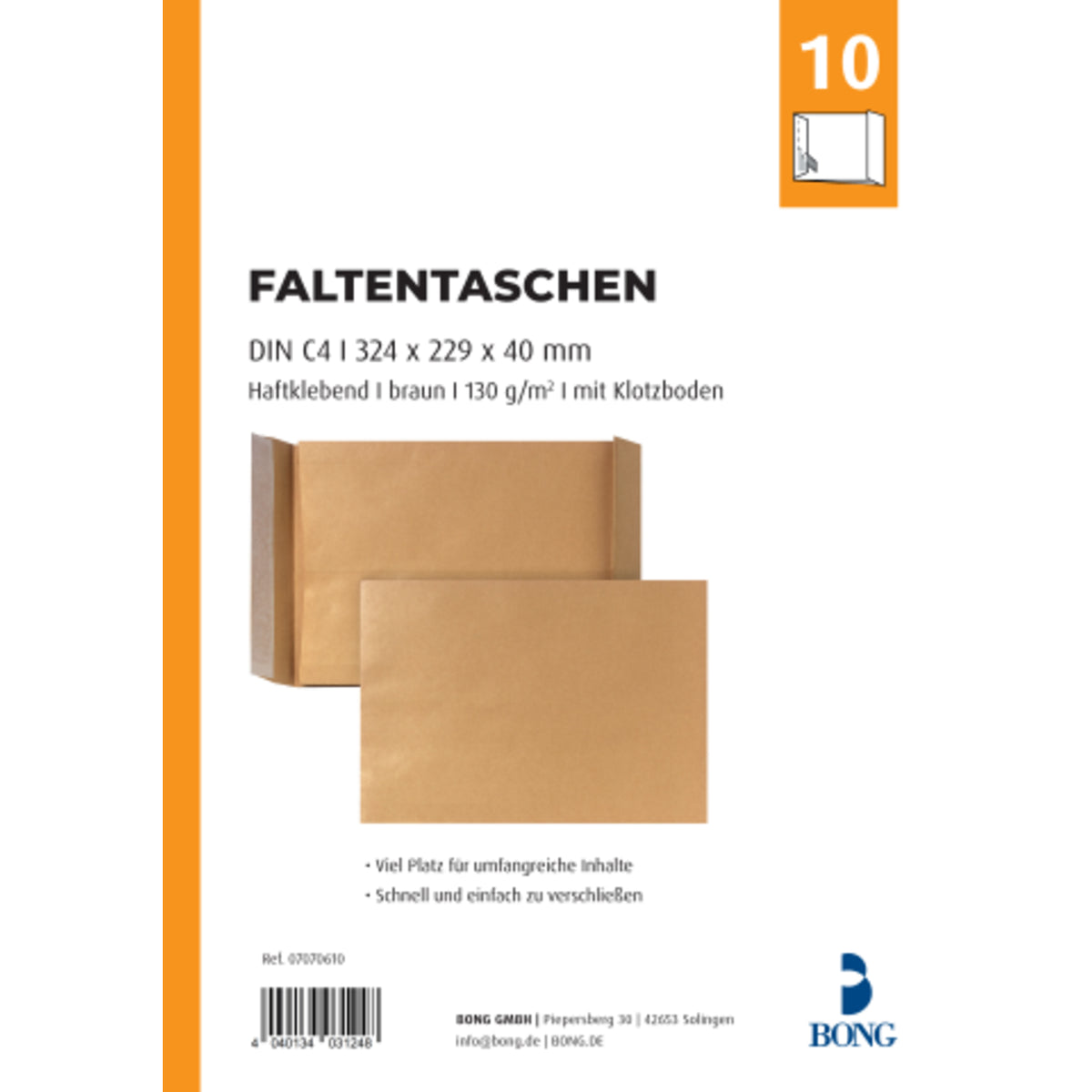 Posthorn Faltentasche, DIN C4