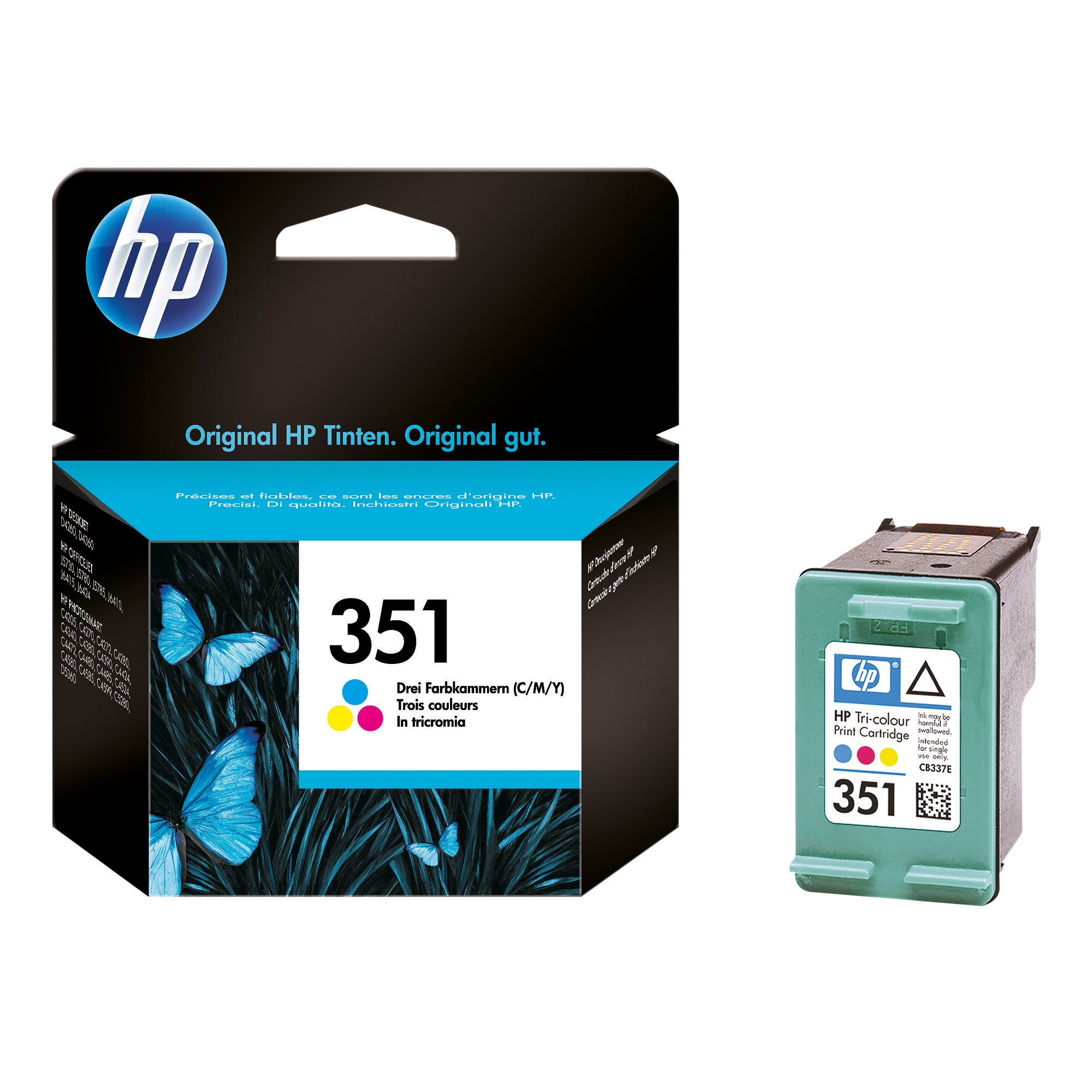 HP Tintenpatrone, cyan/magenta/gelb