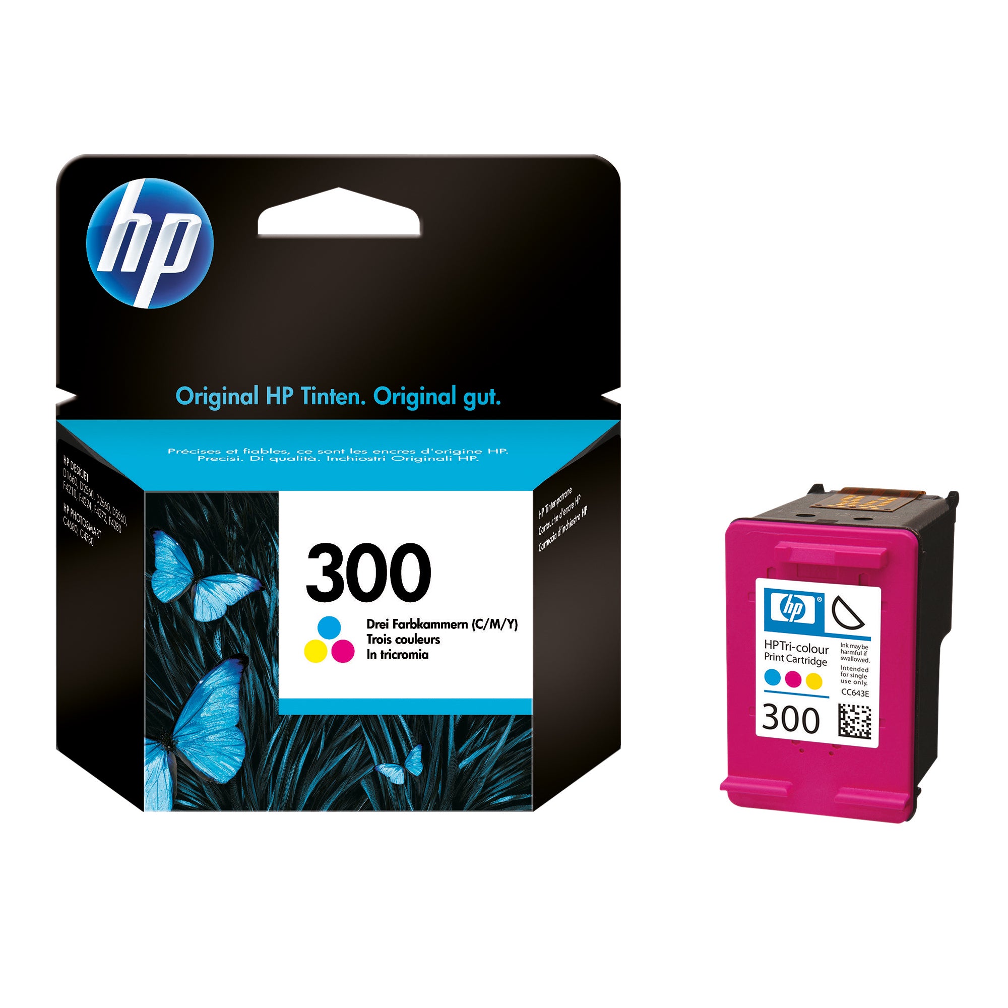 HP Tintenpatrone, cyan/magenta/gelb