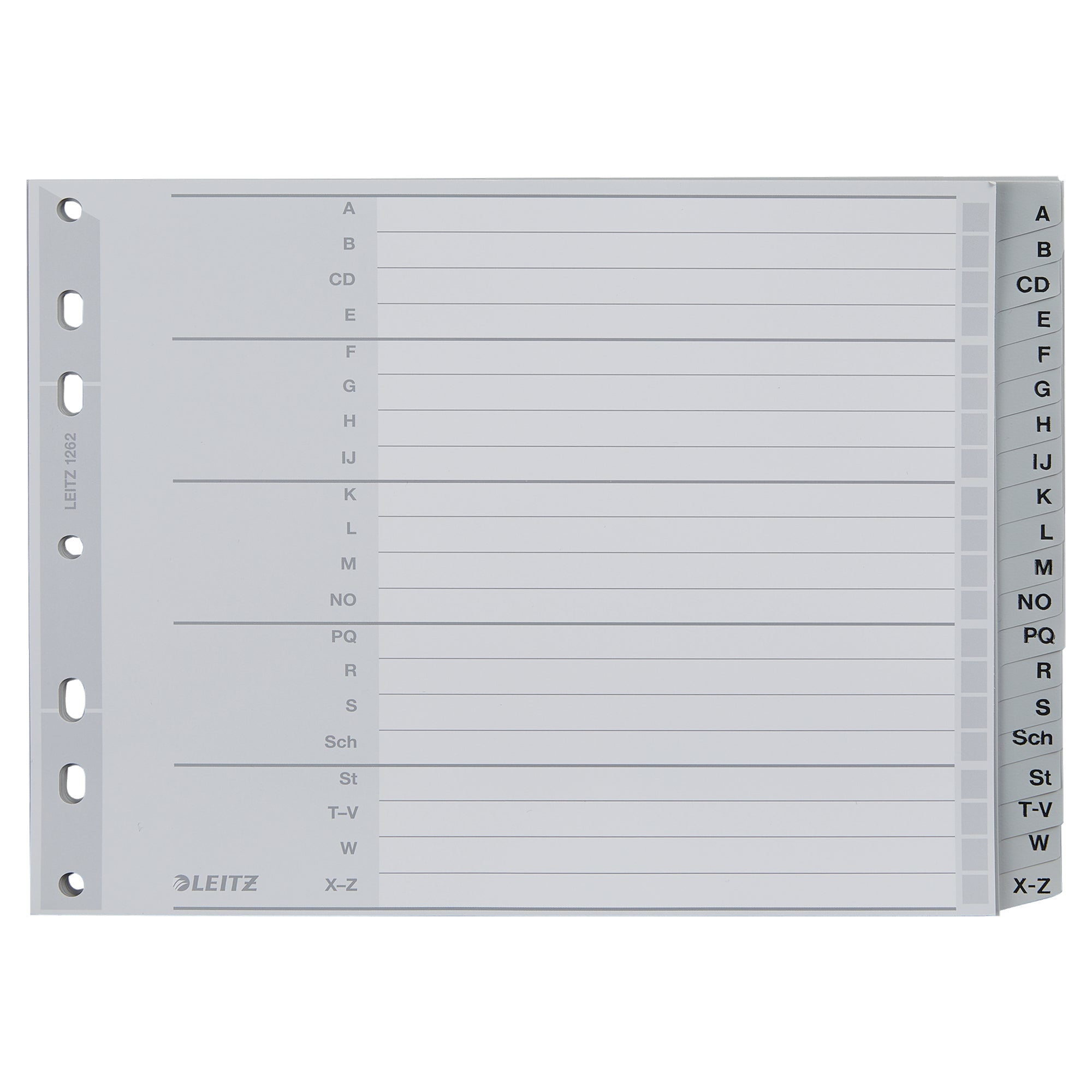 Leitz A-Z Register, DIN A4, Überbreite