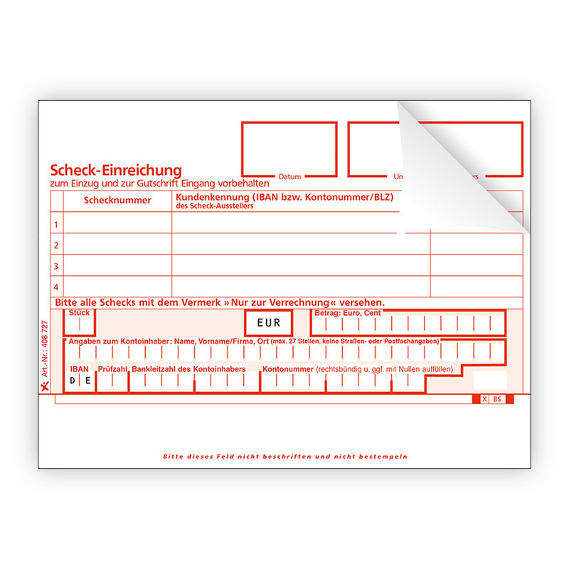 SEPA Scheckeinreicher schriften-und belesefähig neutral 408770
