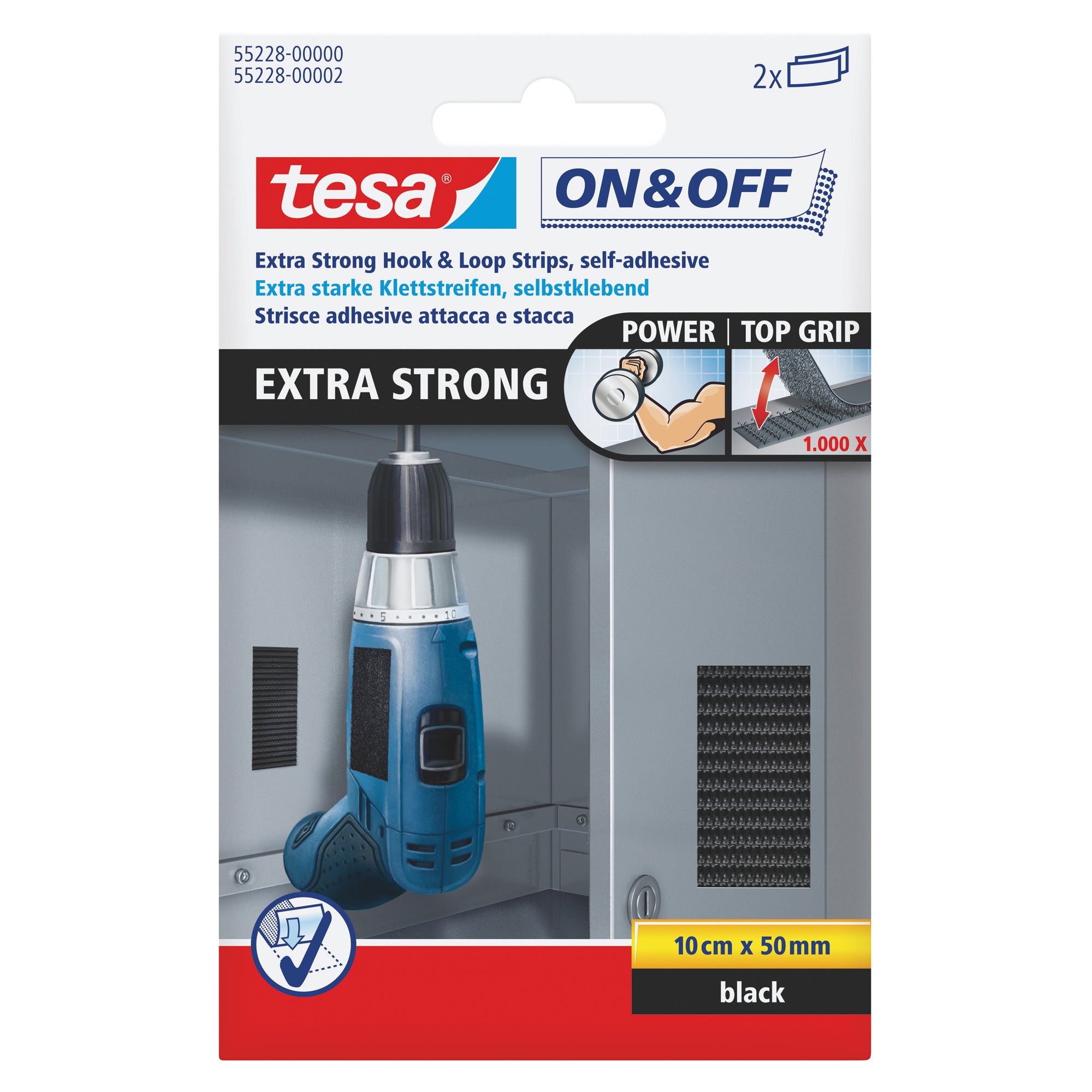 tesa Klettverbinder On & Off Extra Strong