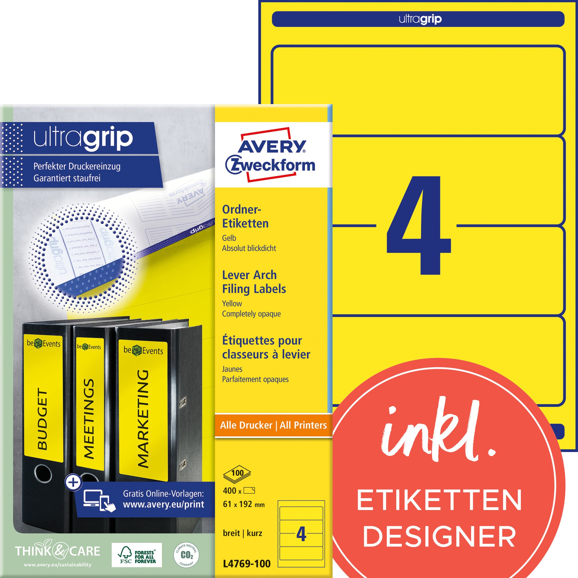 Avery Ordnerrückenetikett ultragrip