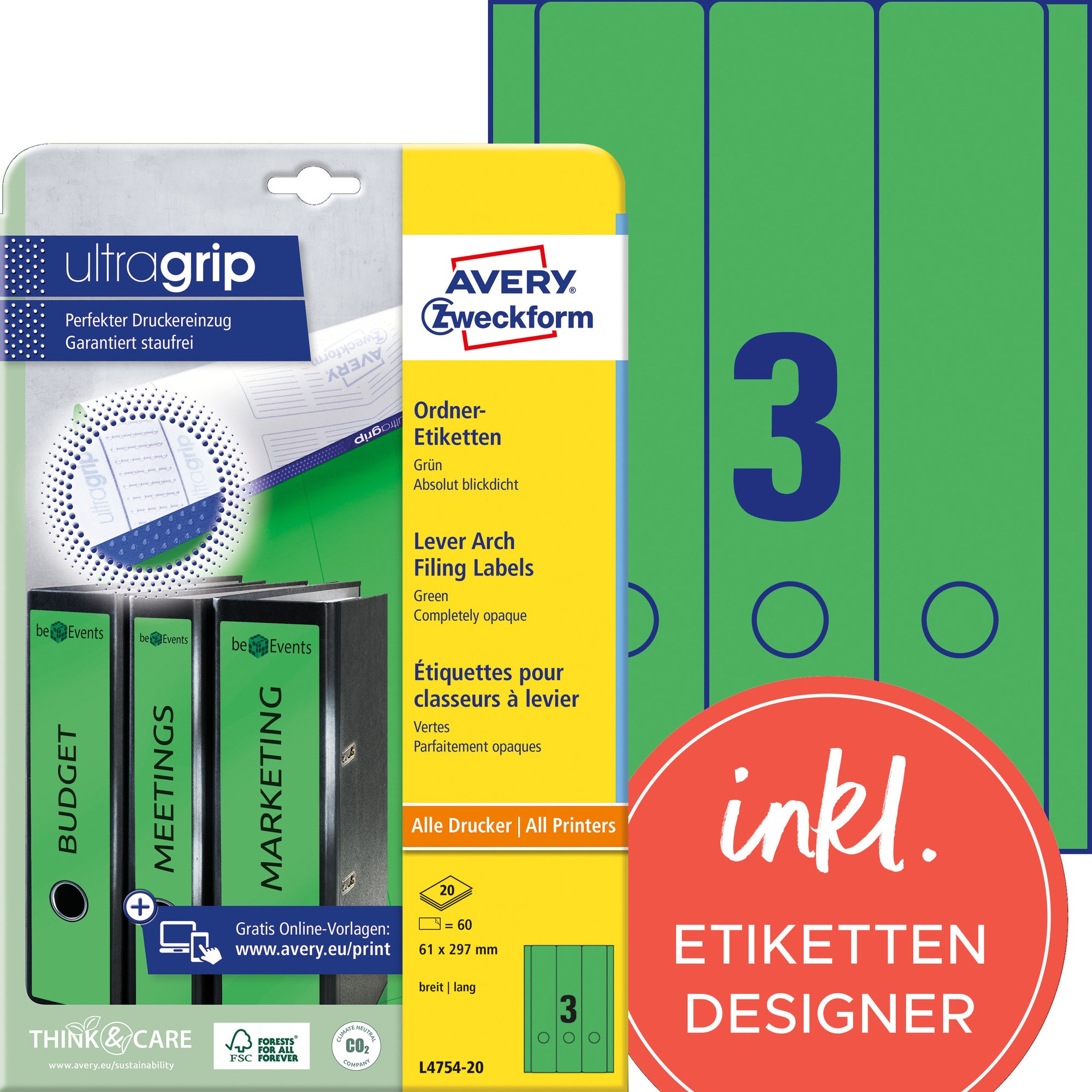 Avery Ordnerrückenetikett ultragrip