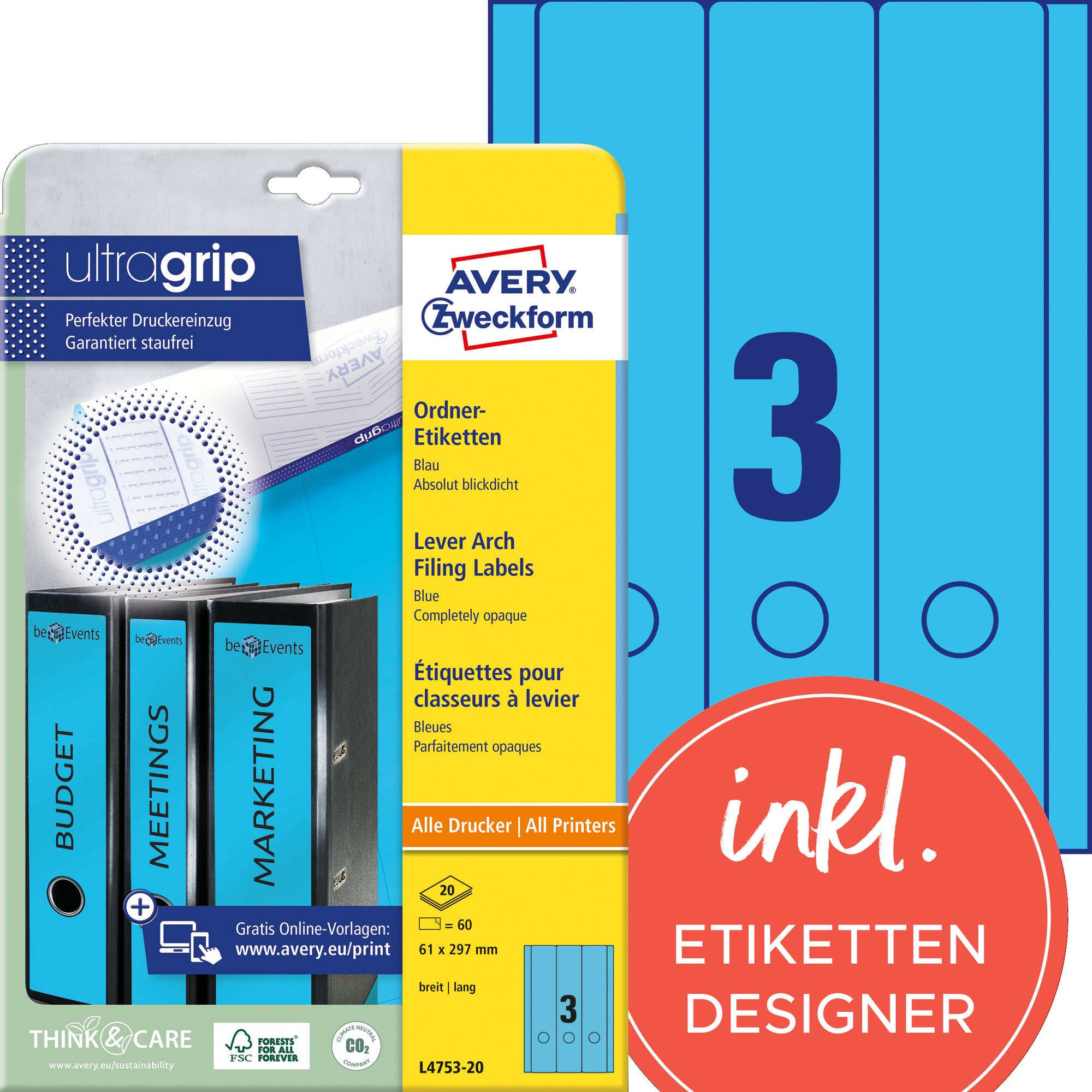 Avery Ordnerrückenetikett ultragrip
