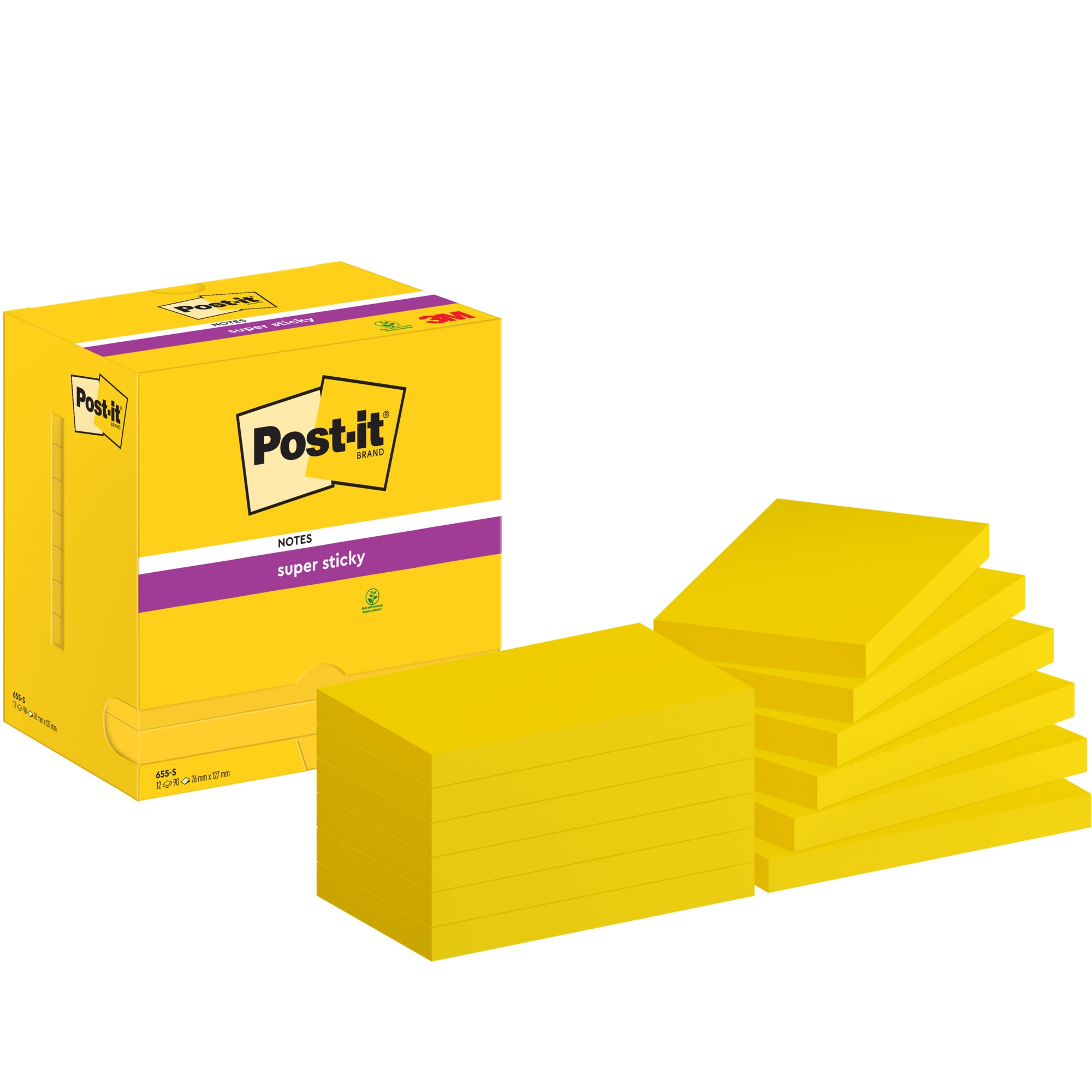 Post-it Haftnotiz Super Sticky 127x76mm ge 12x90Bl