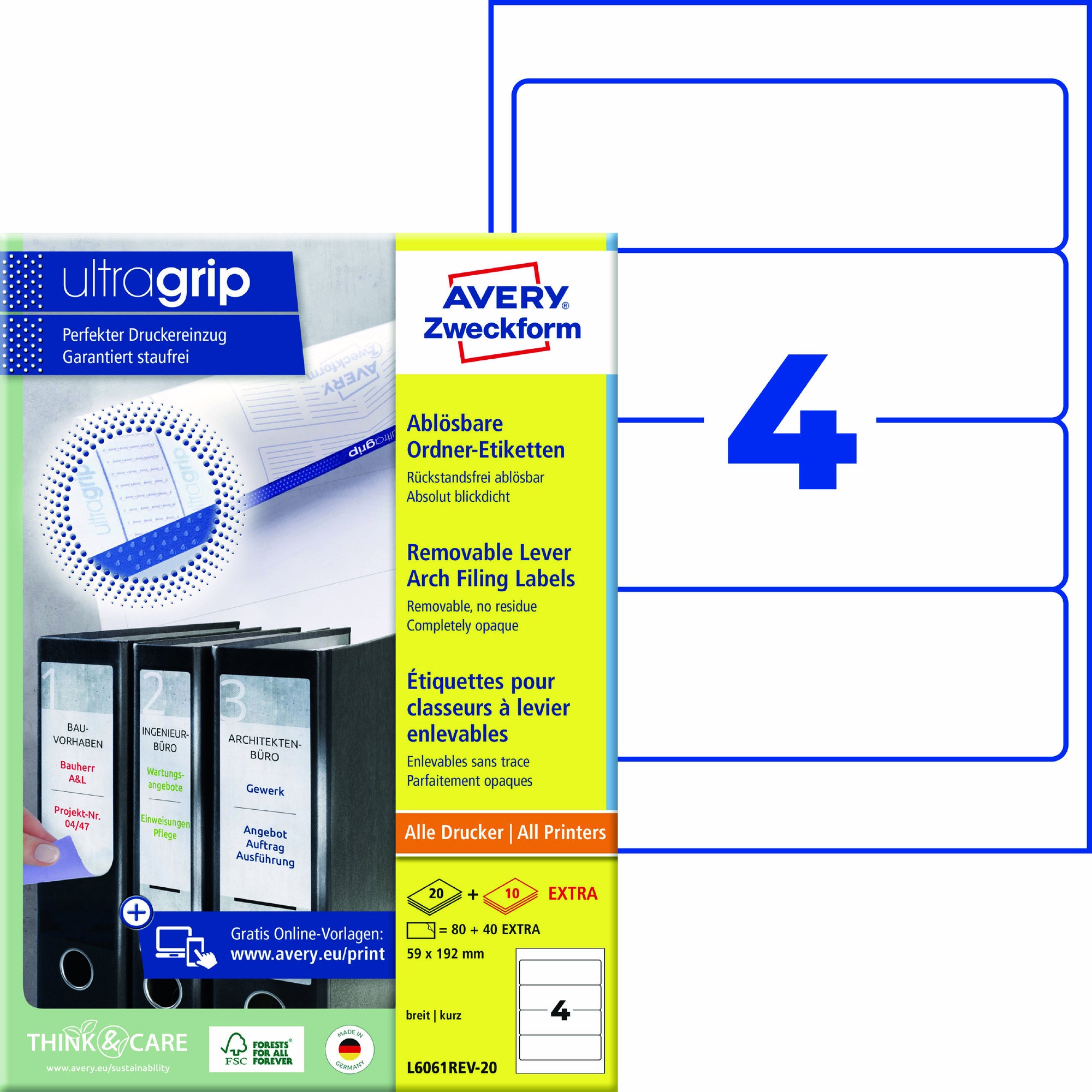 Avery Ordnerrückenetikett ultragrip