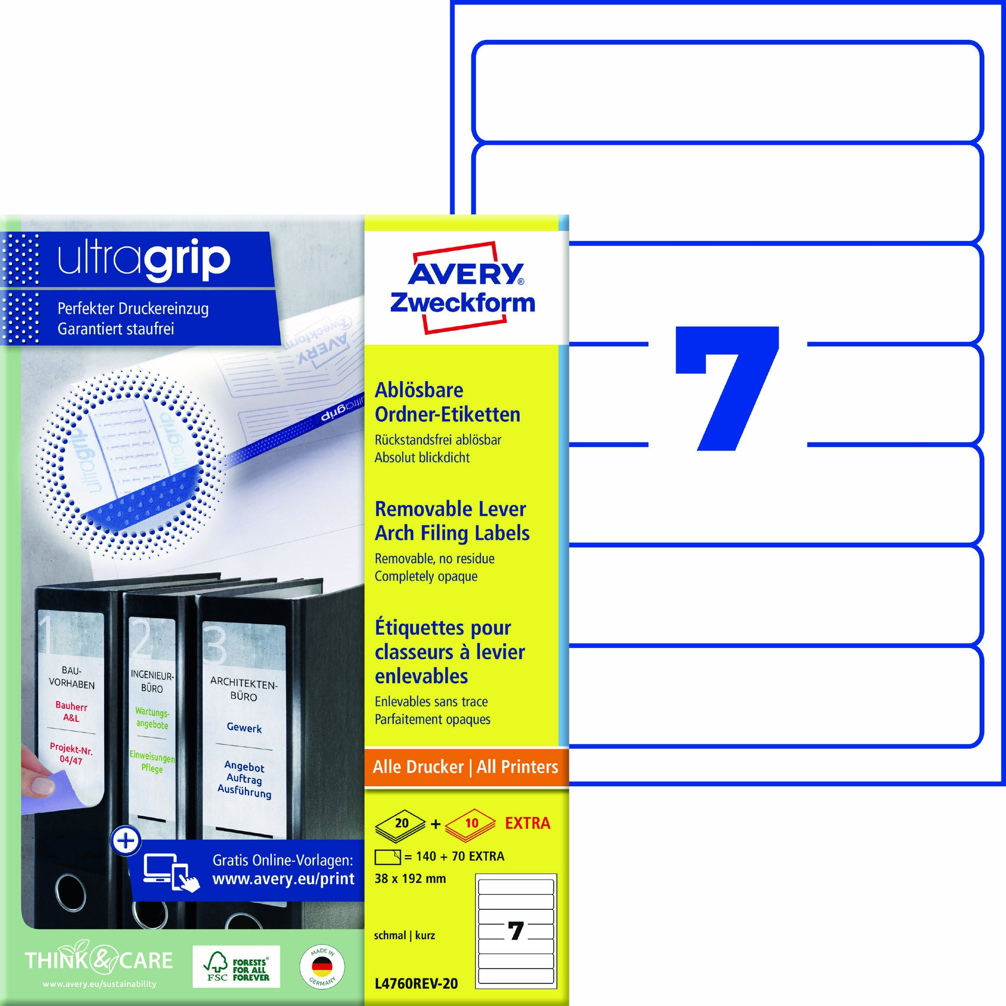 Avery Ordnerrückenetikett ultragrip