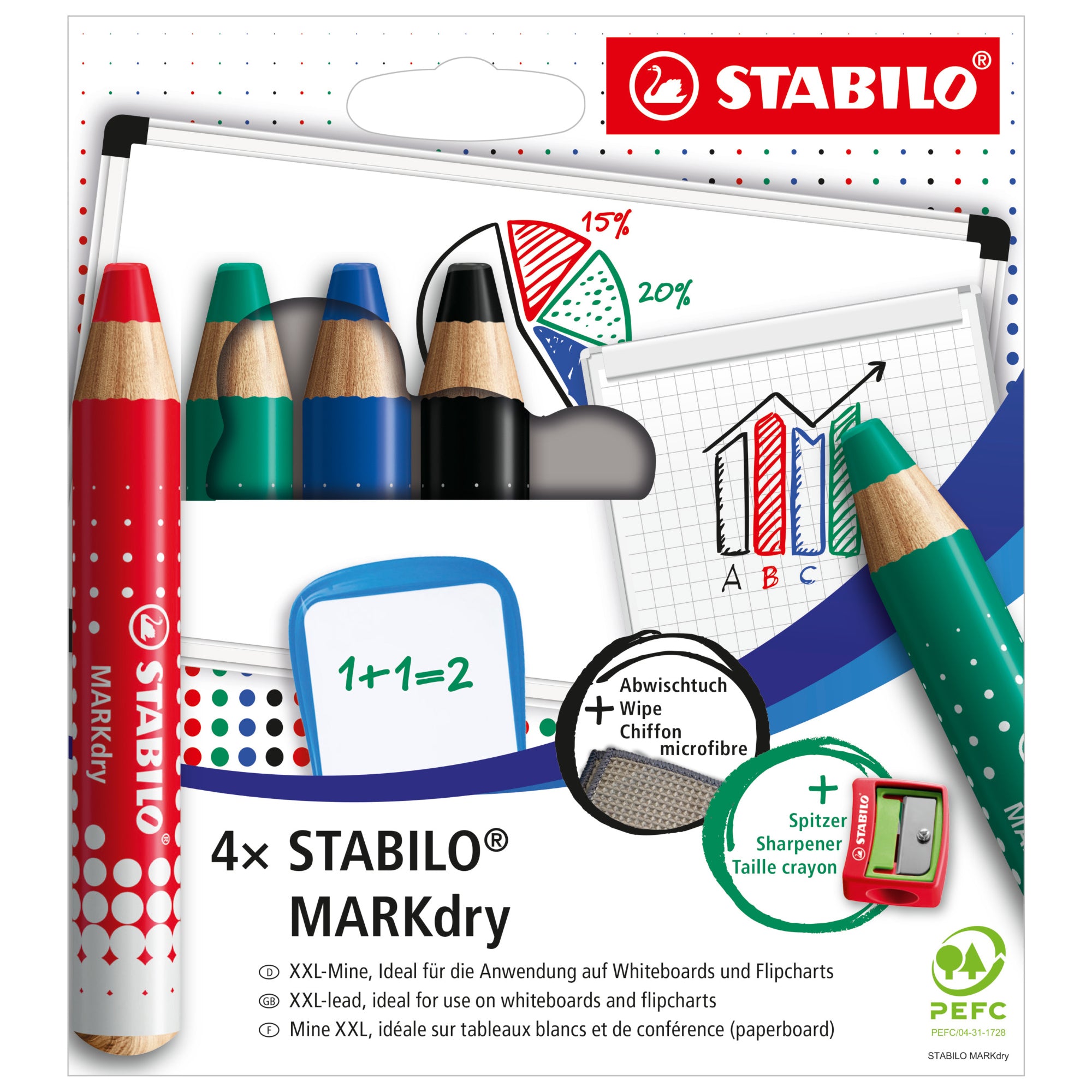 Stabilo Whiteboard-/Flipchartmarker MARKdry