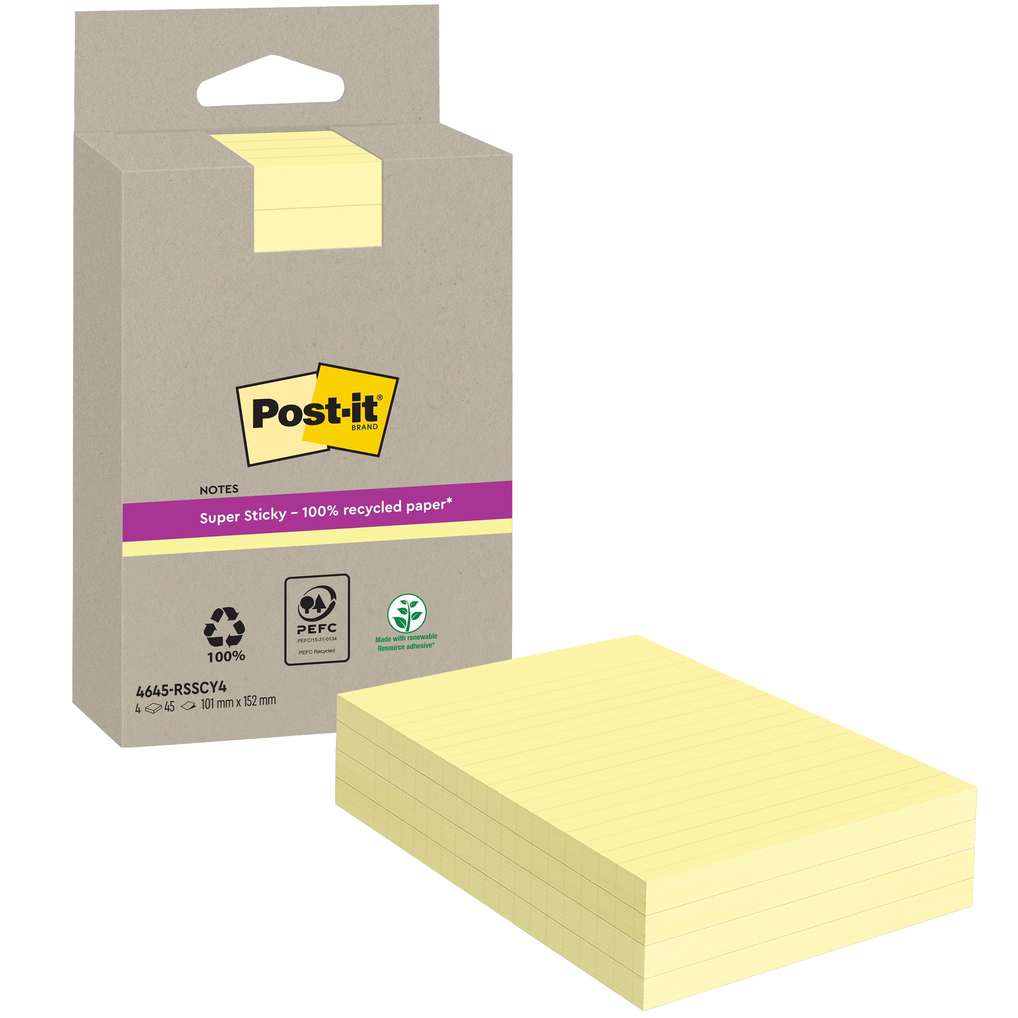 Post-it Haftnotiz Recycling Notes Super Sticky