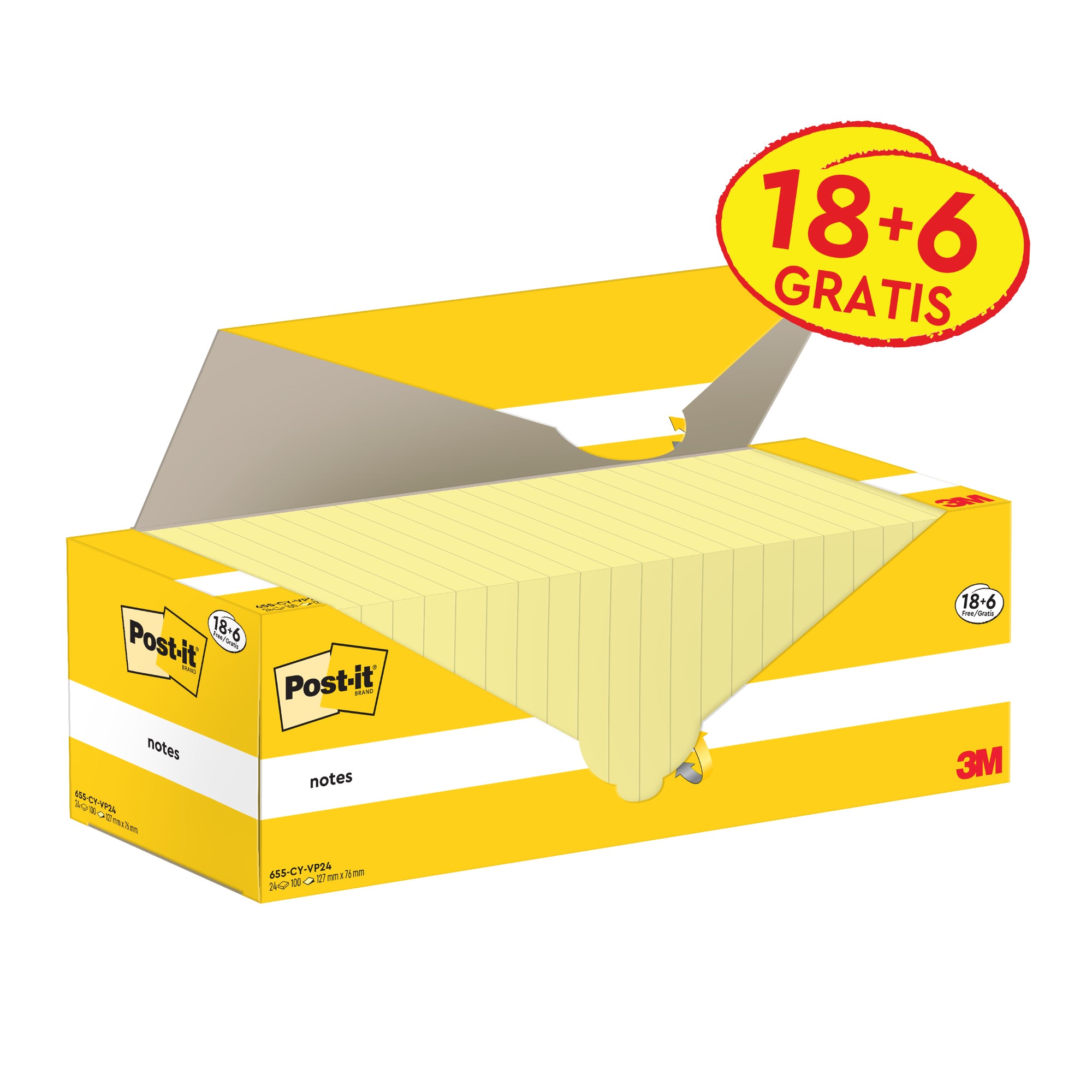 Post-it Haftnotiz Notes 76x76mm ge 24x100Bl
