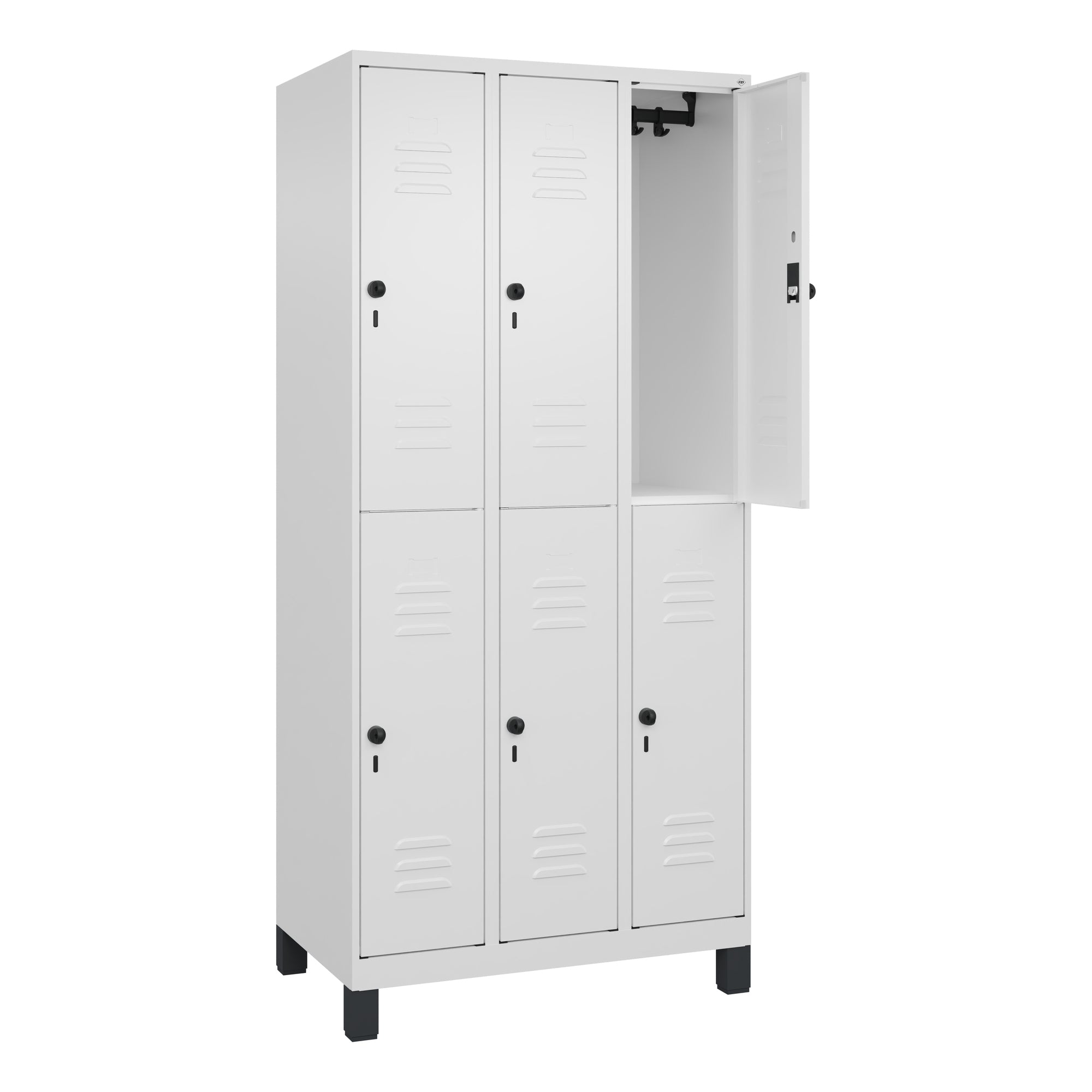 C+P Spind Classic PLUS 3Abteile 1950x900x500mm ws/ws