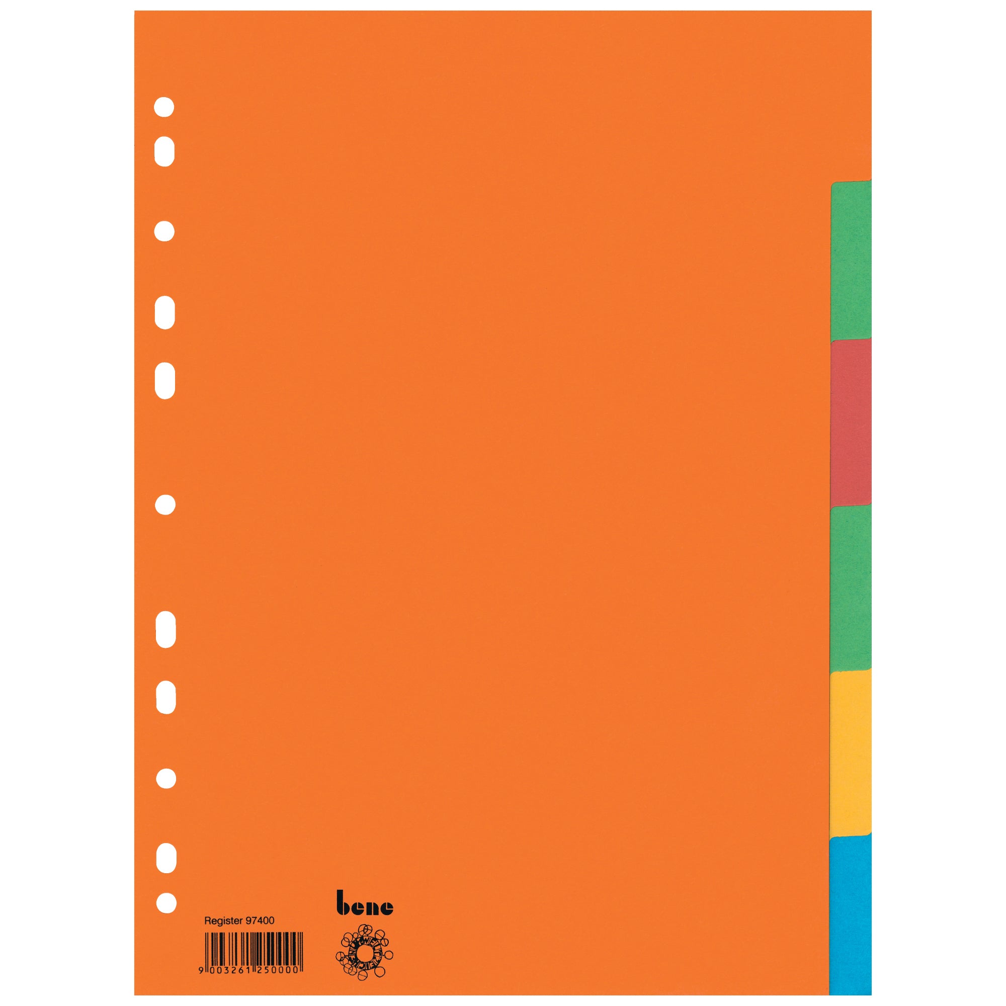 Bene Register blanko DIN A4 6teilig Karton farbig