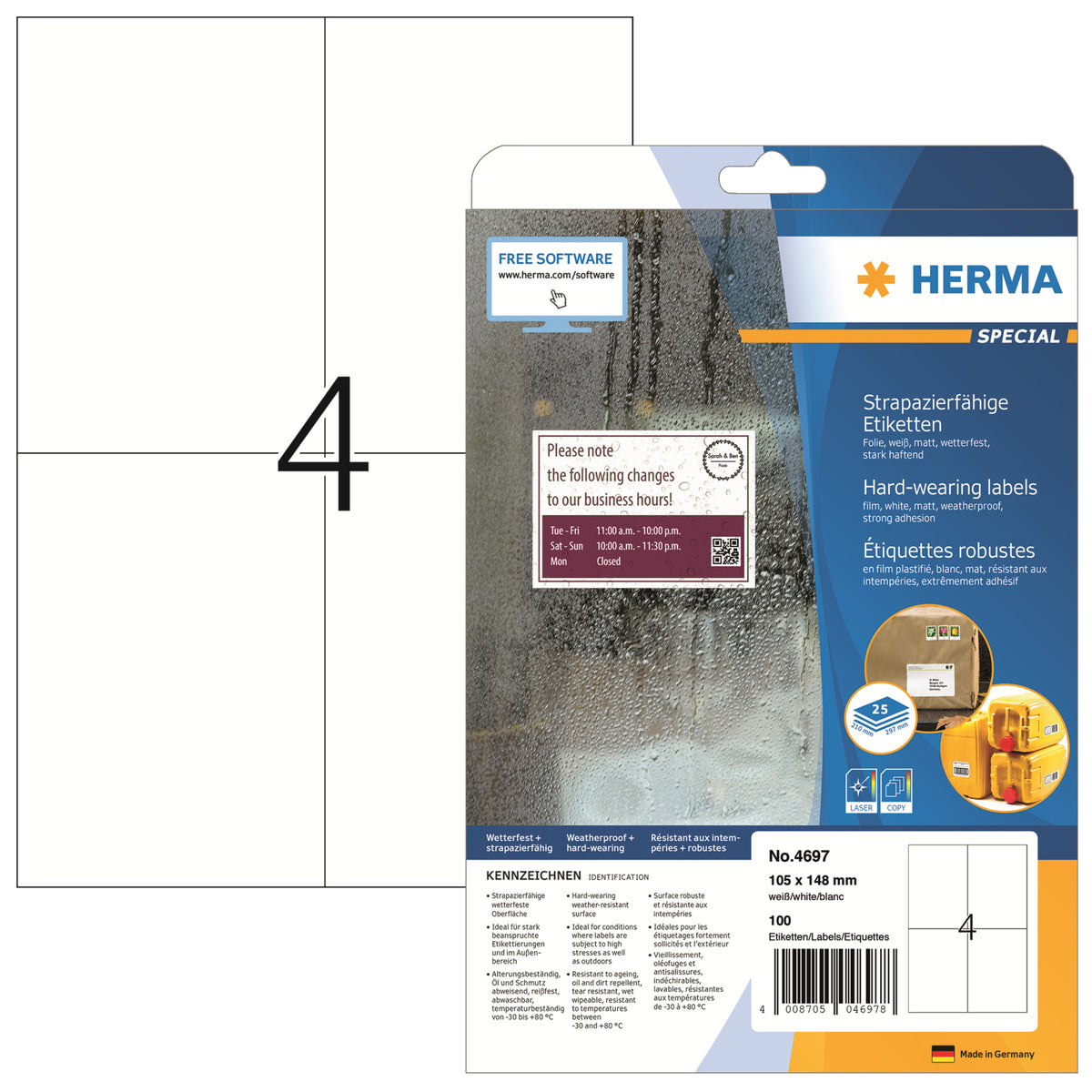 Herma Folienetikett SPECIAL, weiß