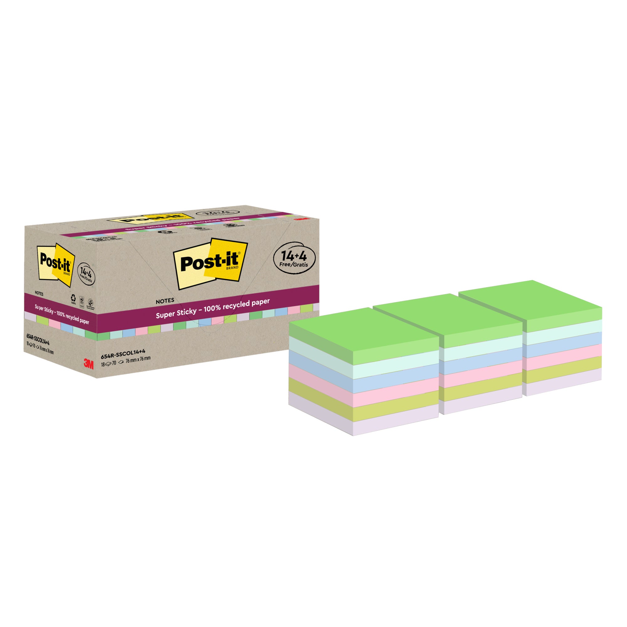 Post-it Haftnotiz Super Sticky Recycling Notes