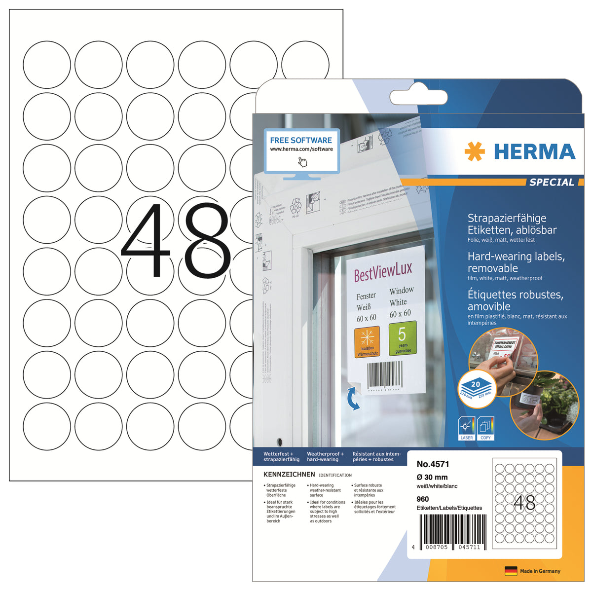 Herma Folienetikett SPECIAL, weiß