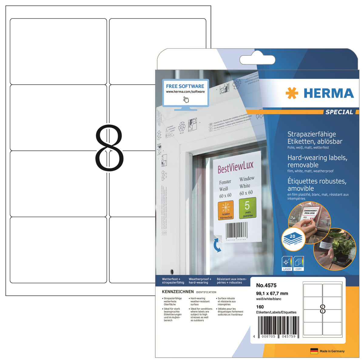 Herma Folienetikett SPECIAL, weiß