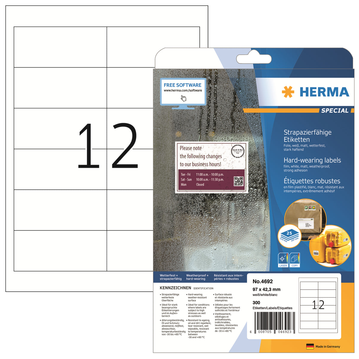 Herma Folienetikett SPECIAL, weiß