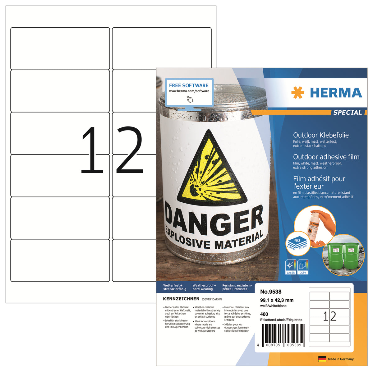 Herma Folienetikett SPECIAL, weiß