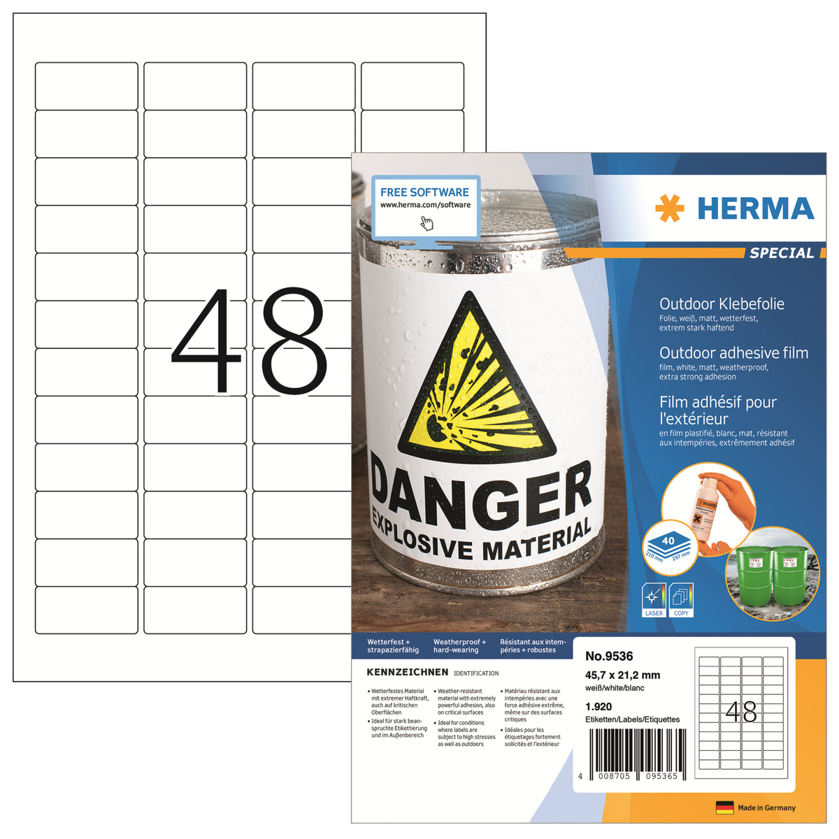 Herma Folienetikett SPECIAL, weiß