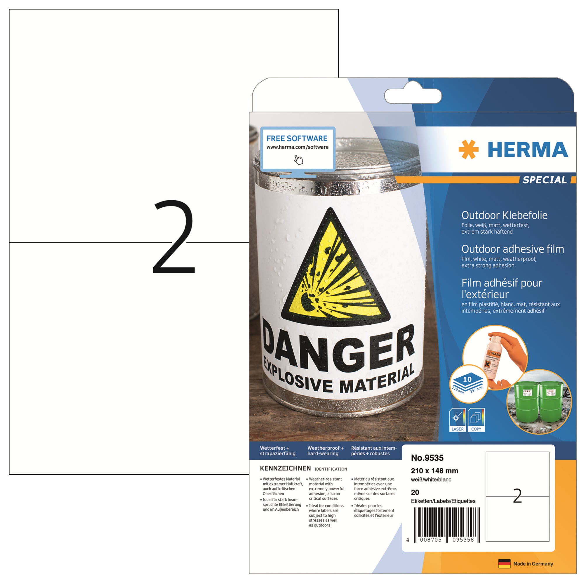 Herma Folienetikett SPECIAL, weiß