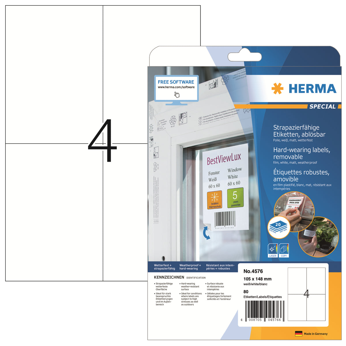 Herma Folienetikett SPECIAL, weiß