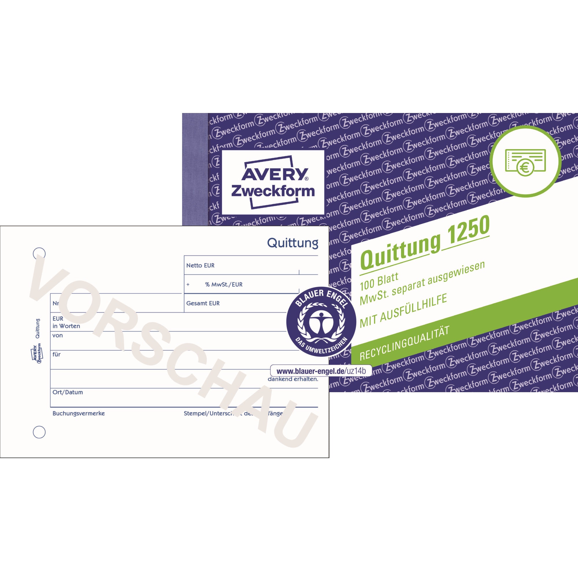 Avery Quittung 1250