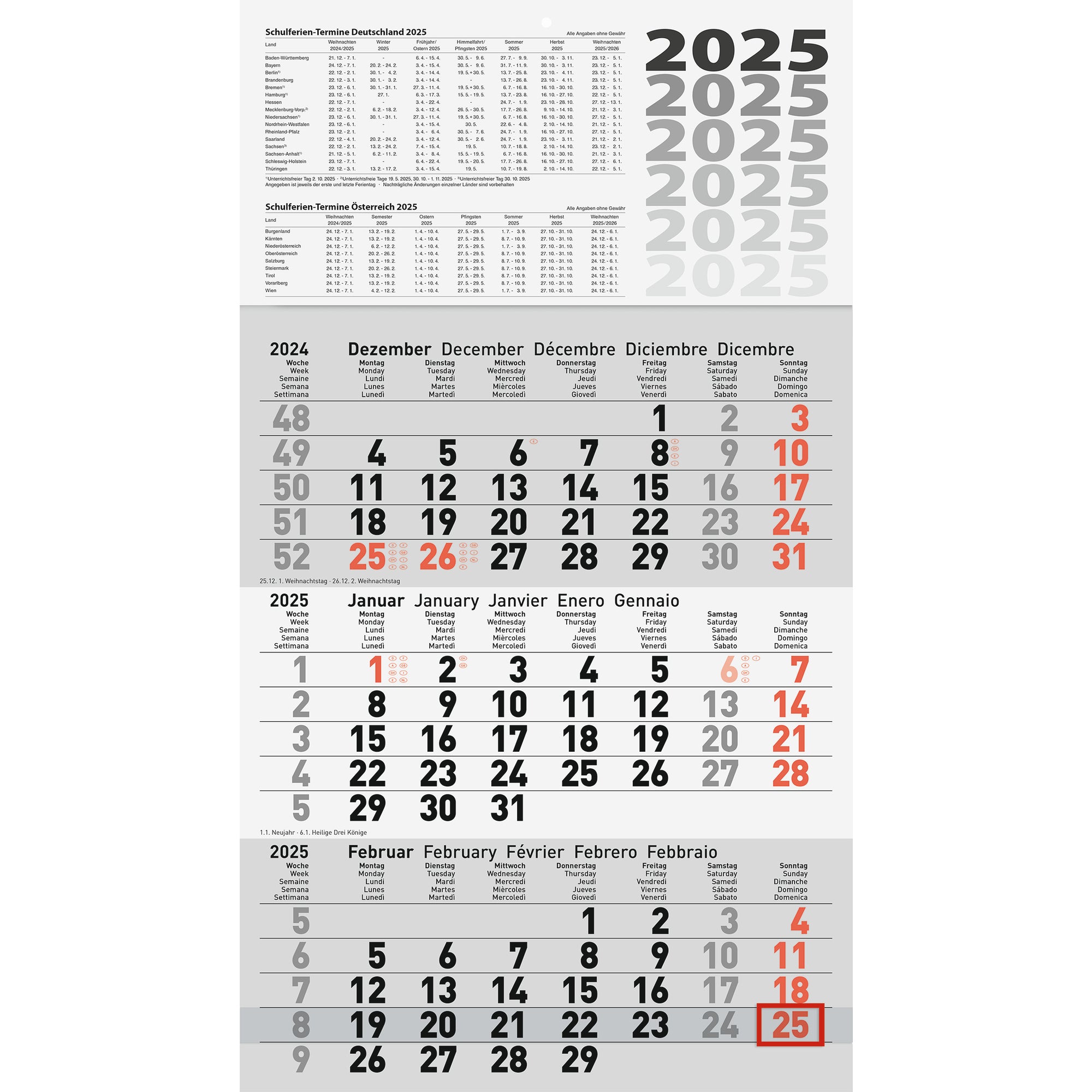 Glocken Wandkalender
