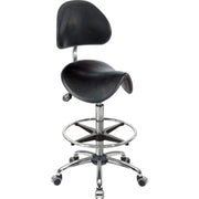meychair Hocker A4R-MED- HR-PU-FR5 Rollen Rücken sw