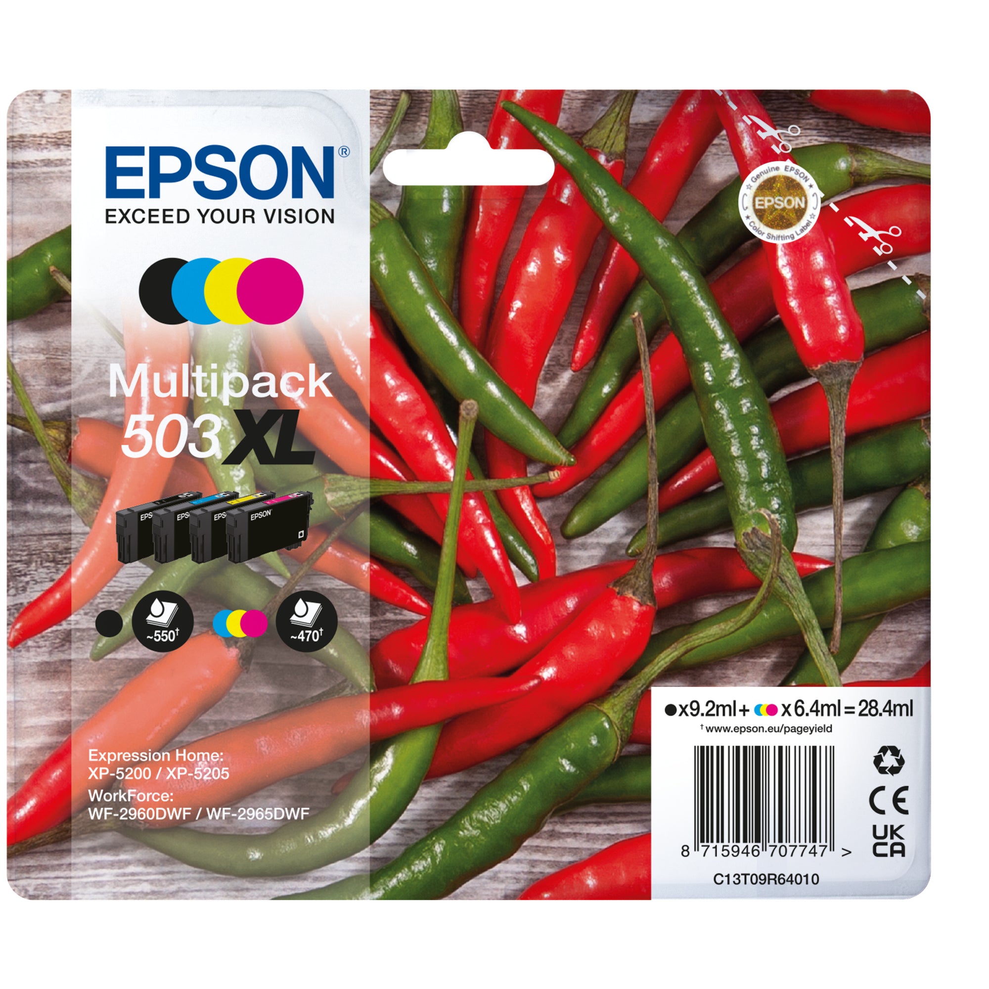 Epson Tintenpatrone, schwarz, cyan, magenta, gelb