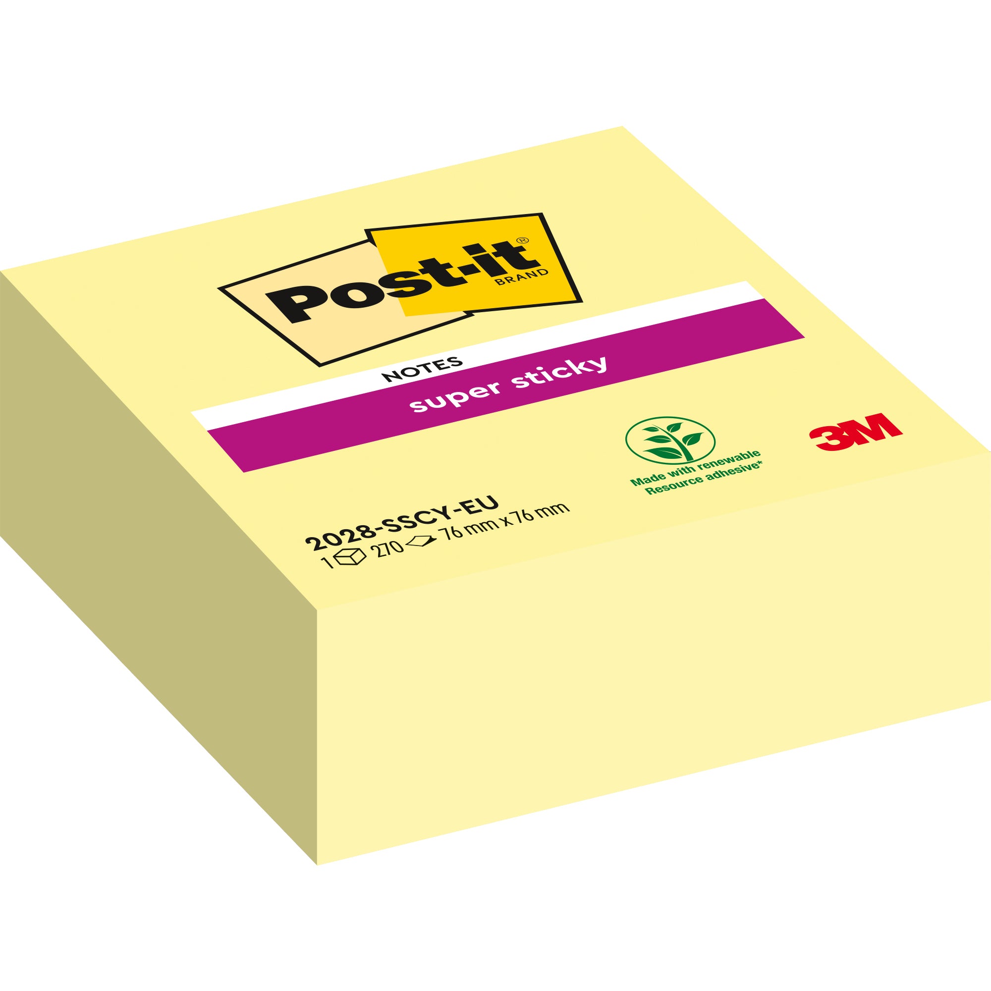 Post-it Haftnotiz Super Sticky Würfel 76x76mm ge