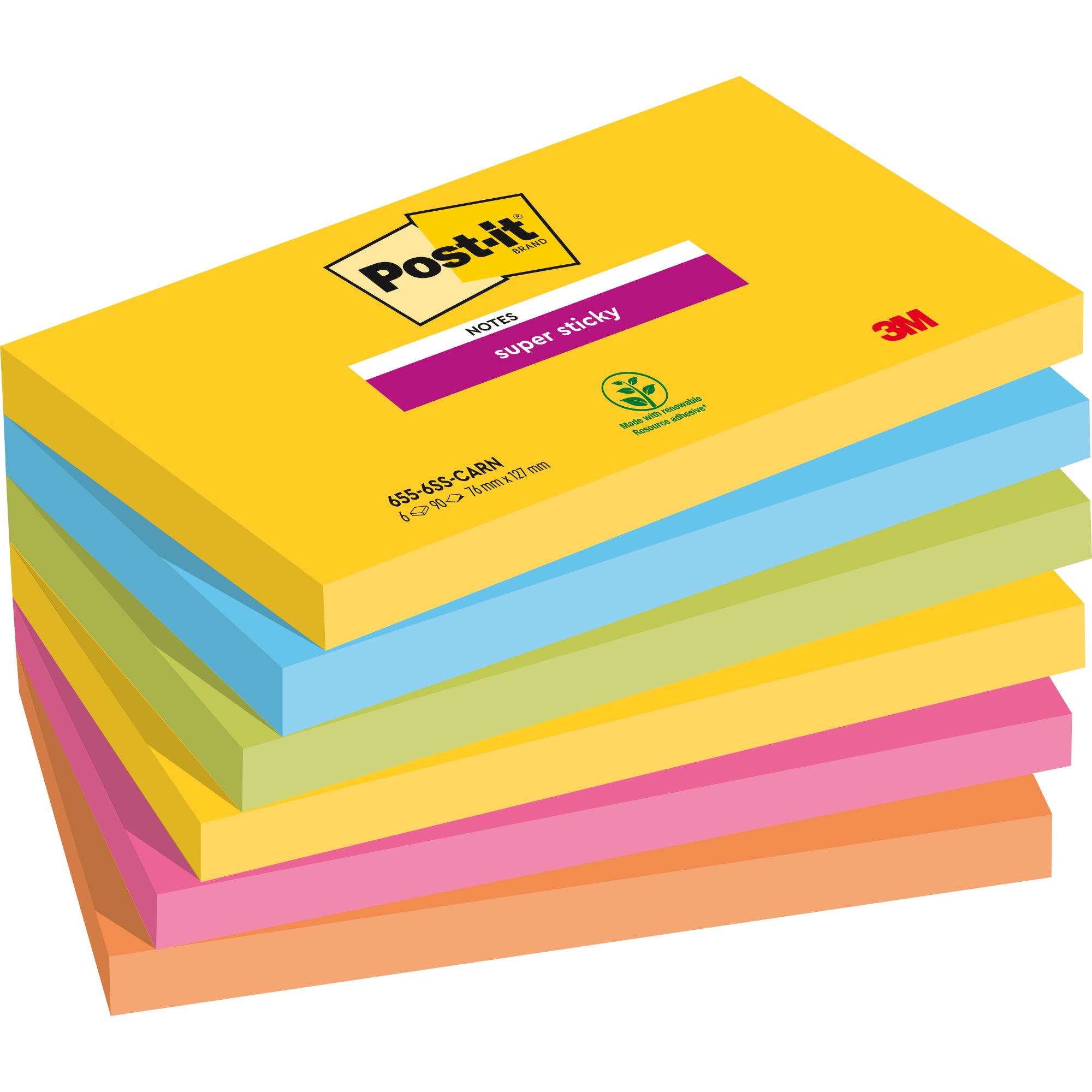Post-it Haftnotiz Super Sticky Notes Carnival Collection