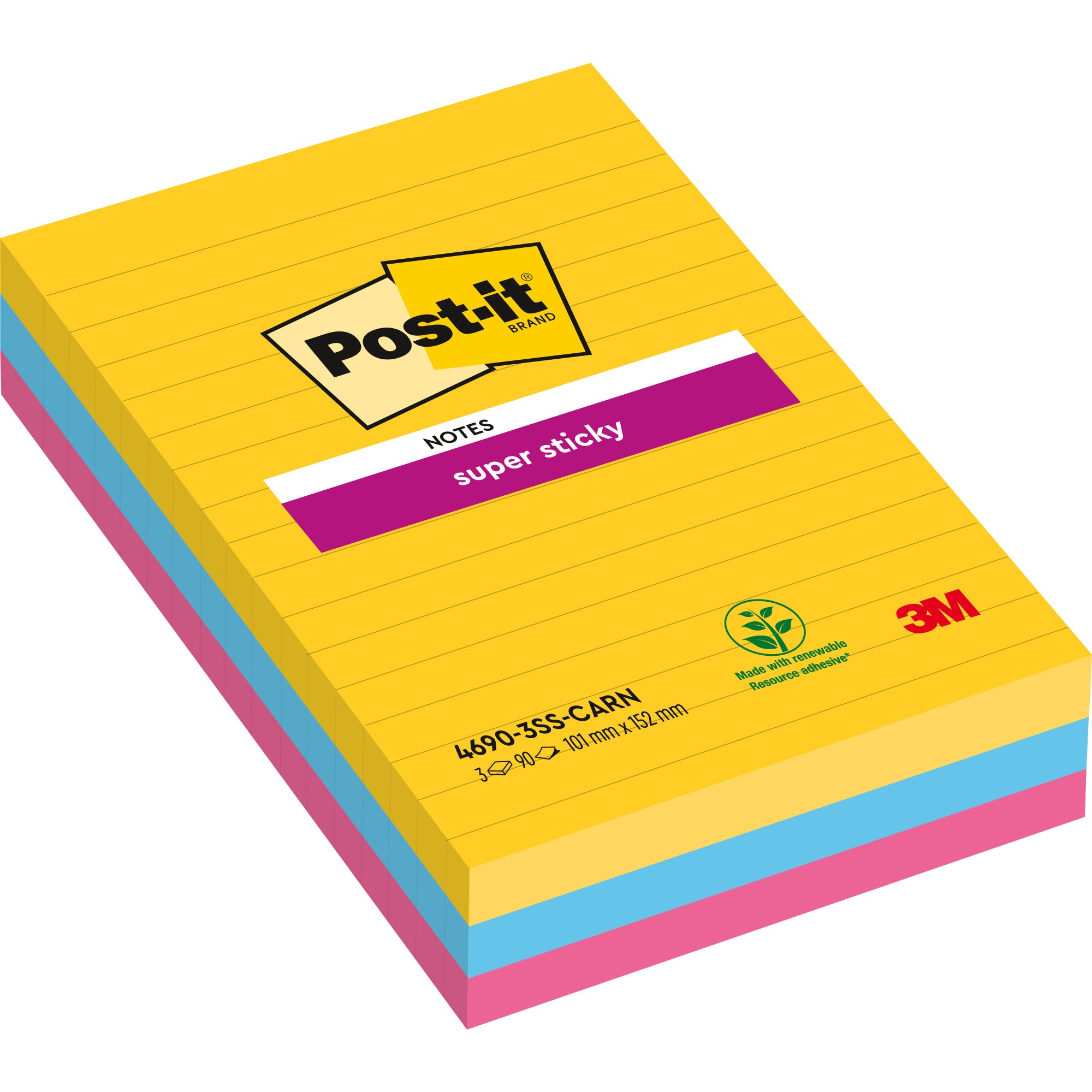 Post-it Haftnotiz Super Sticky Notes Carnival Collection