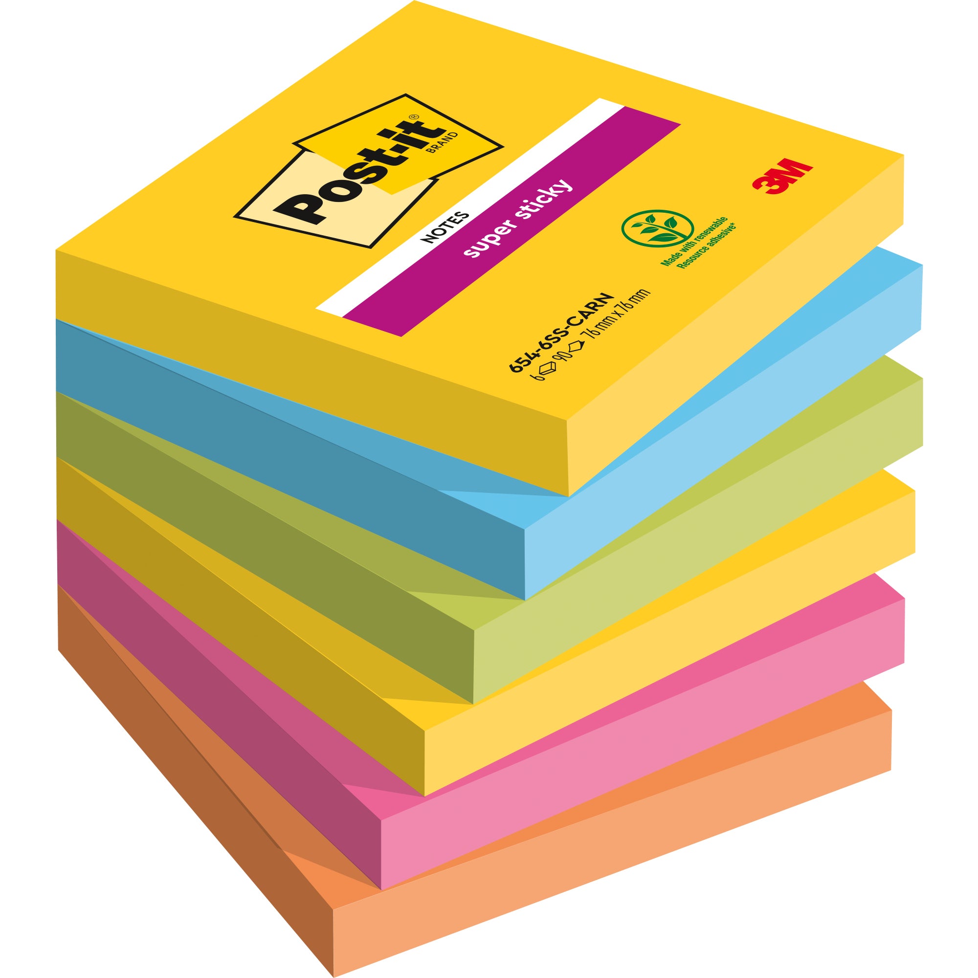 Post-it Haftnotiz Super Sticky Notes Carnival Collection
