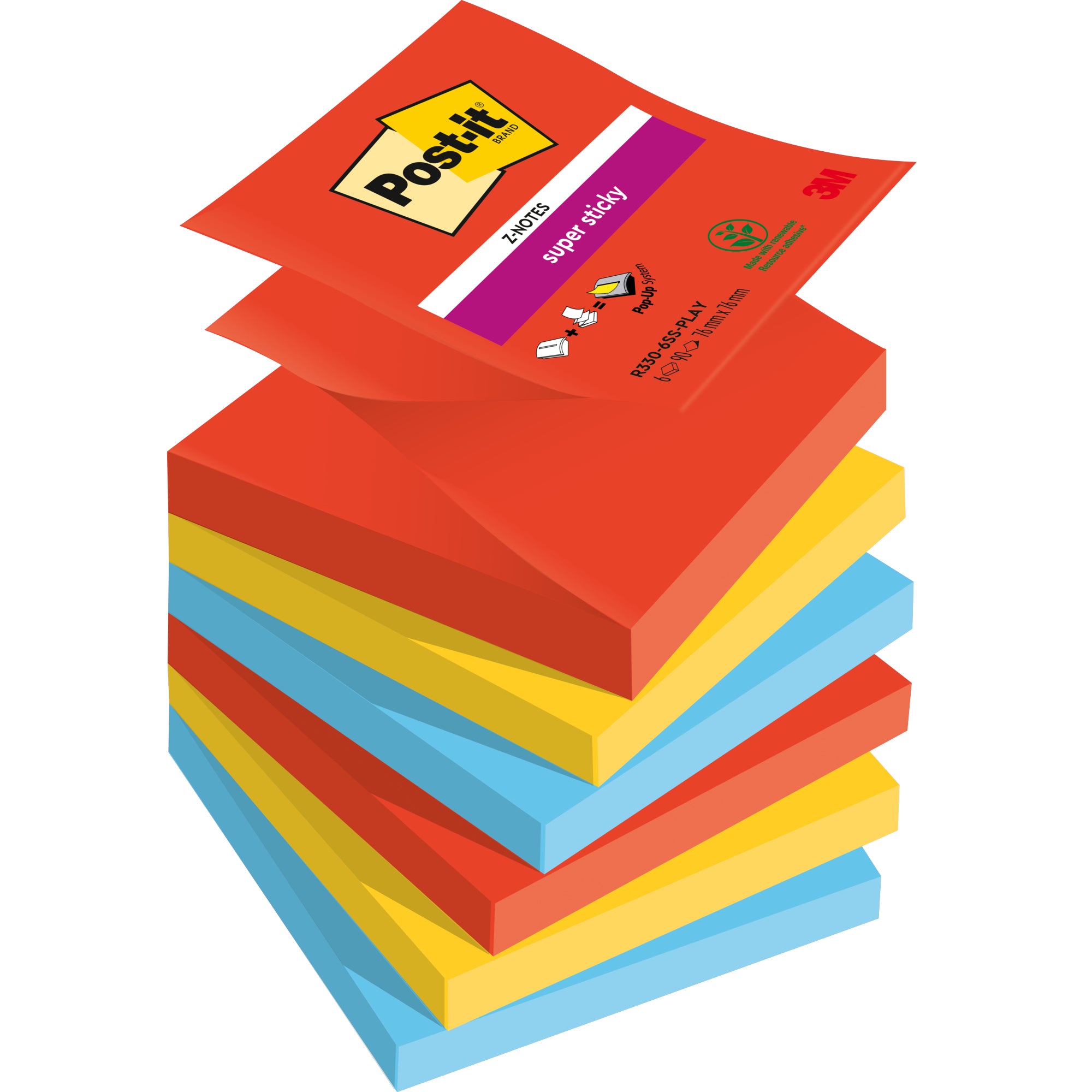 Post-it Haftnotiz Super Sticky Z-Notes Playful Collection