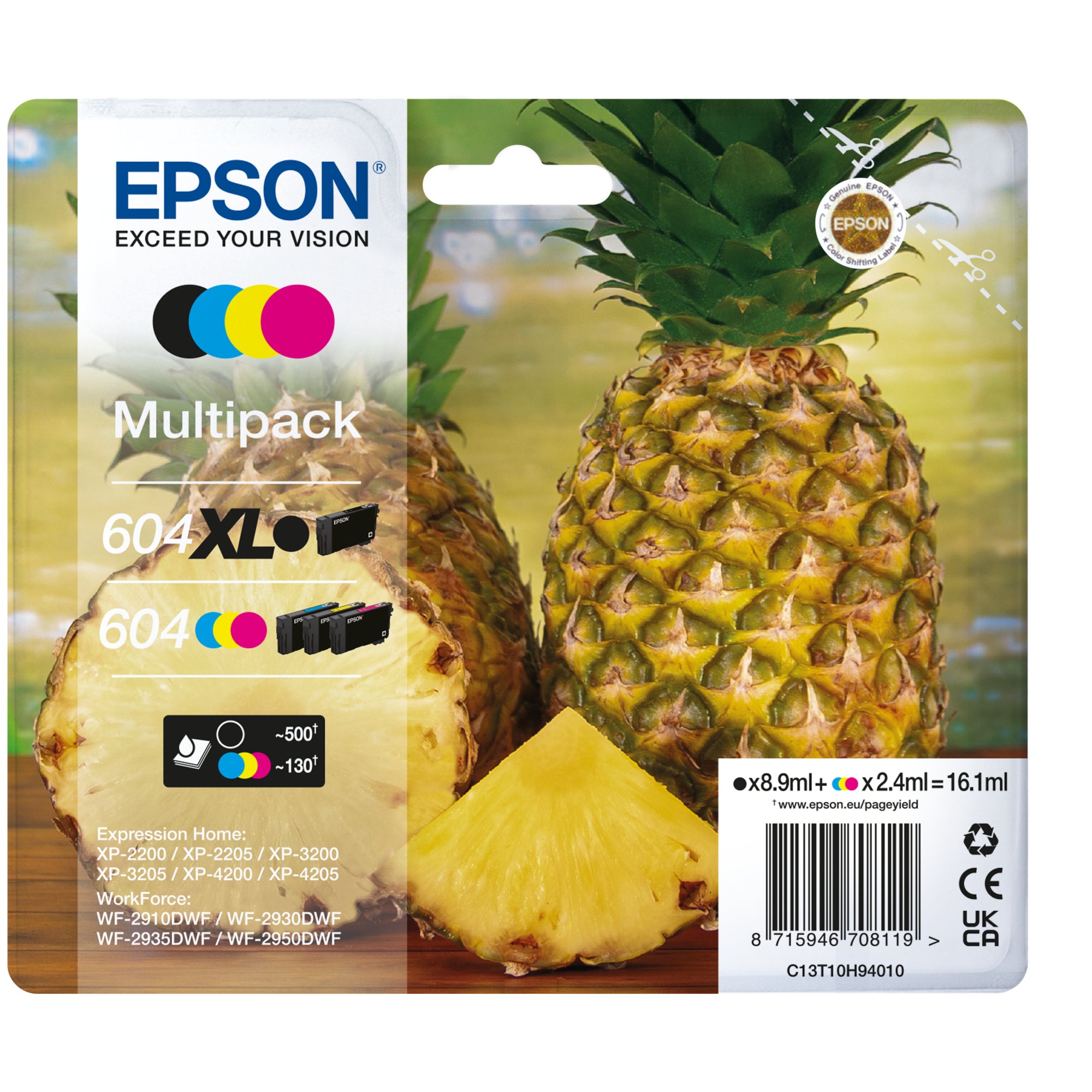 Epson Tintenpatrone, schwarz, cyan, magenta, gelb