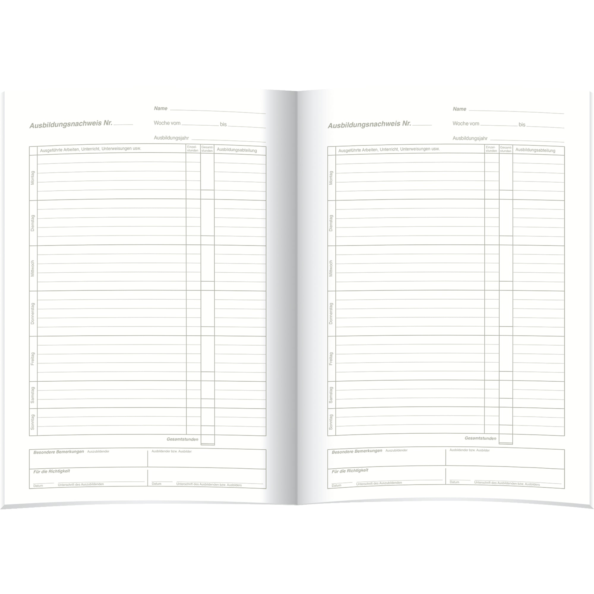 RNK Berichtsheft Ausbildungsnachweis, DIN A4