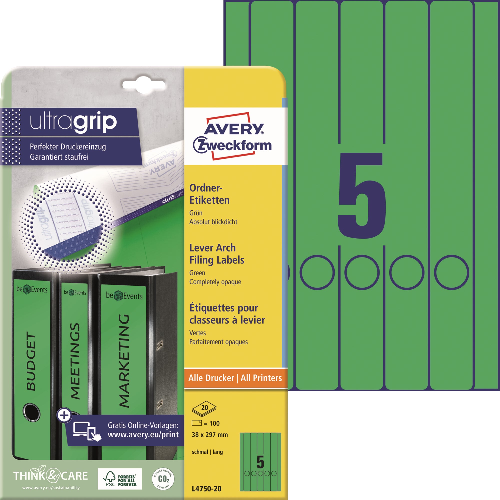 Avery Ordnerrückenetikett ultragrip